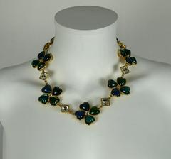 Yves Saint Laurent YSL Vintage Clover Heart Necklace 2 Ways