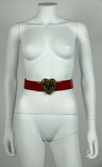 Moschino by Redwall Vintage Roter Lackleder-Herz-Love-Gürtel