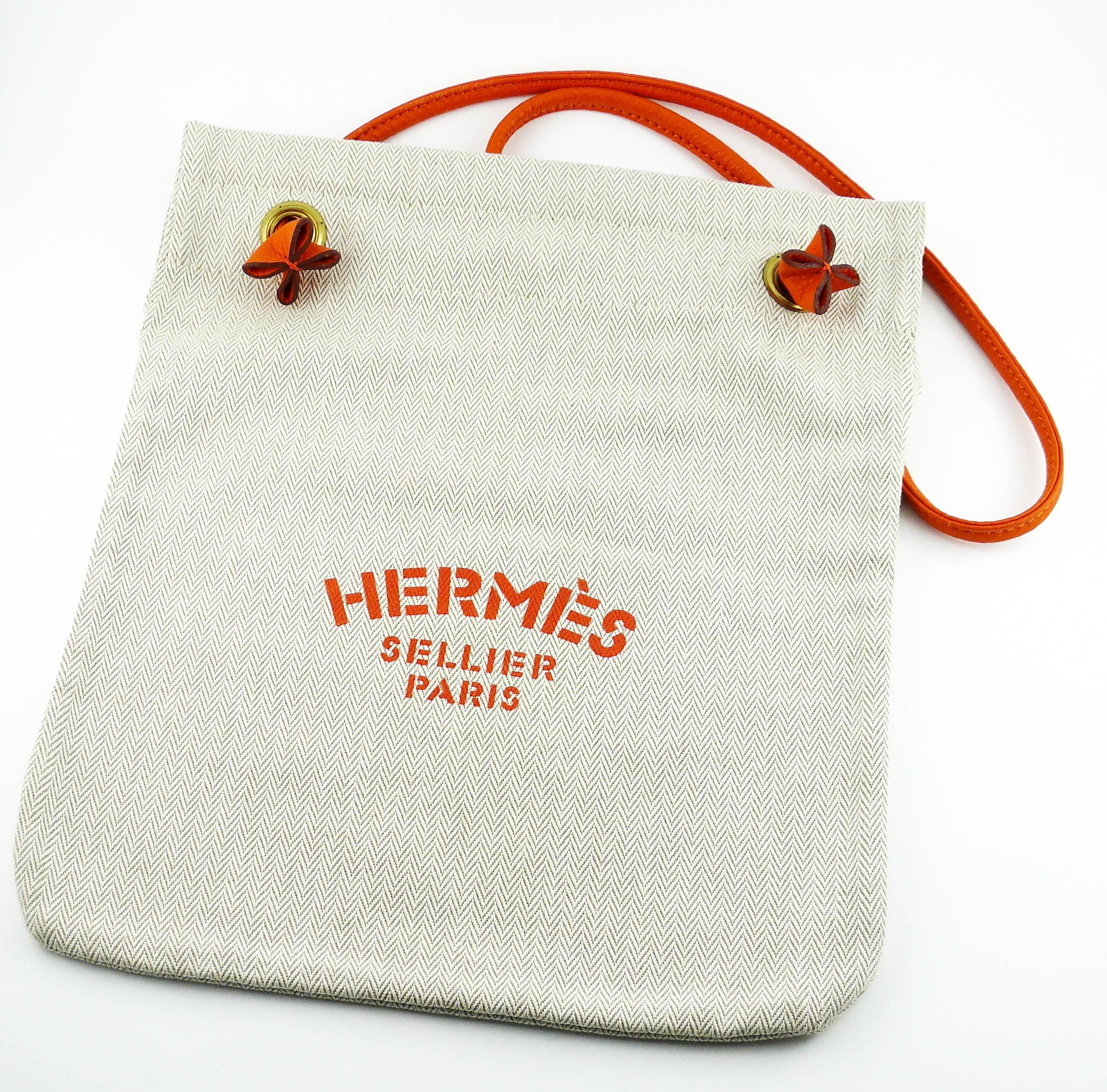 HERMES vintage Aline PM canvas shoulder bag with 