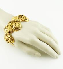 Lanvin Vintage Gold Tone Art Deco Style Bracelet