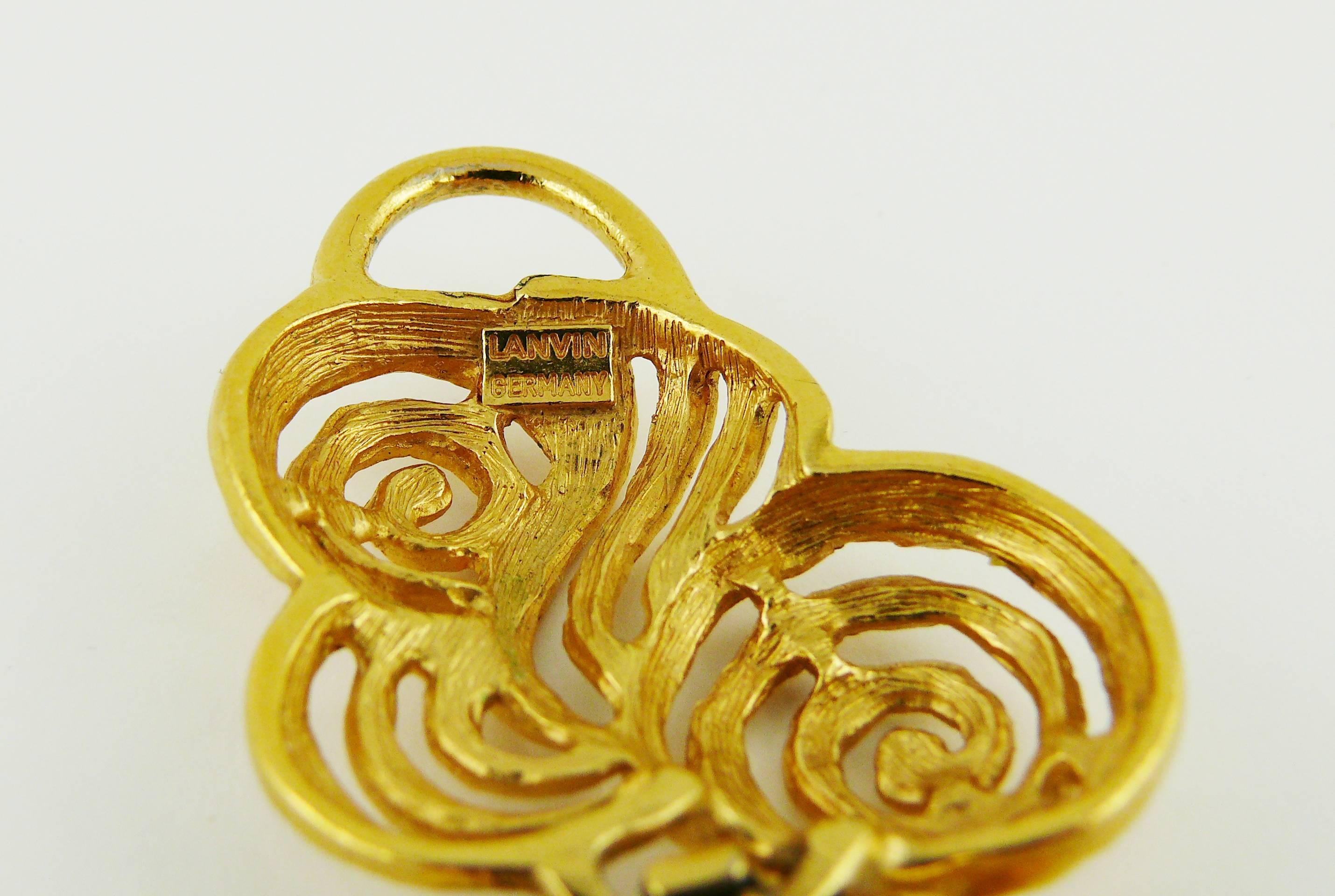 Lanvin Vintage Gold Tone Art Deco Style Bracelet For Sale 1