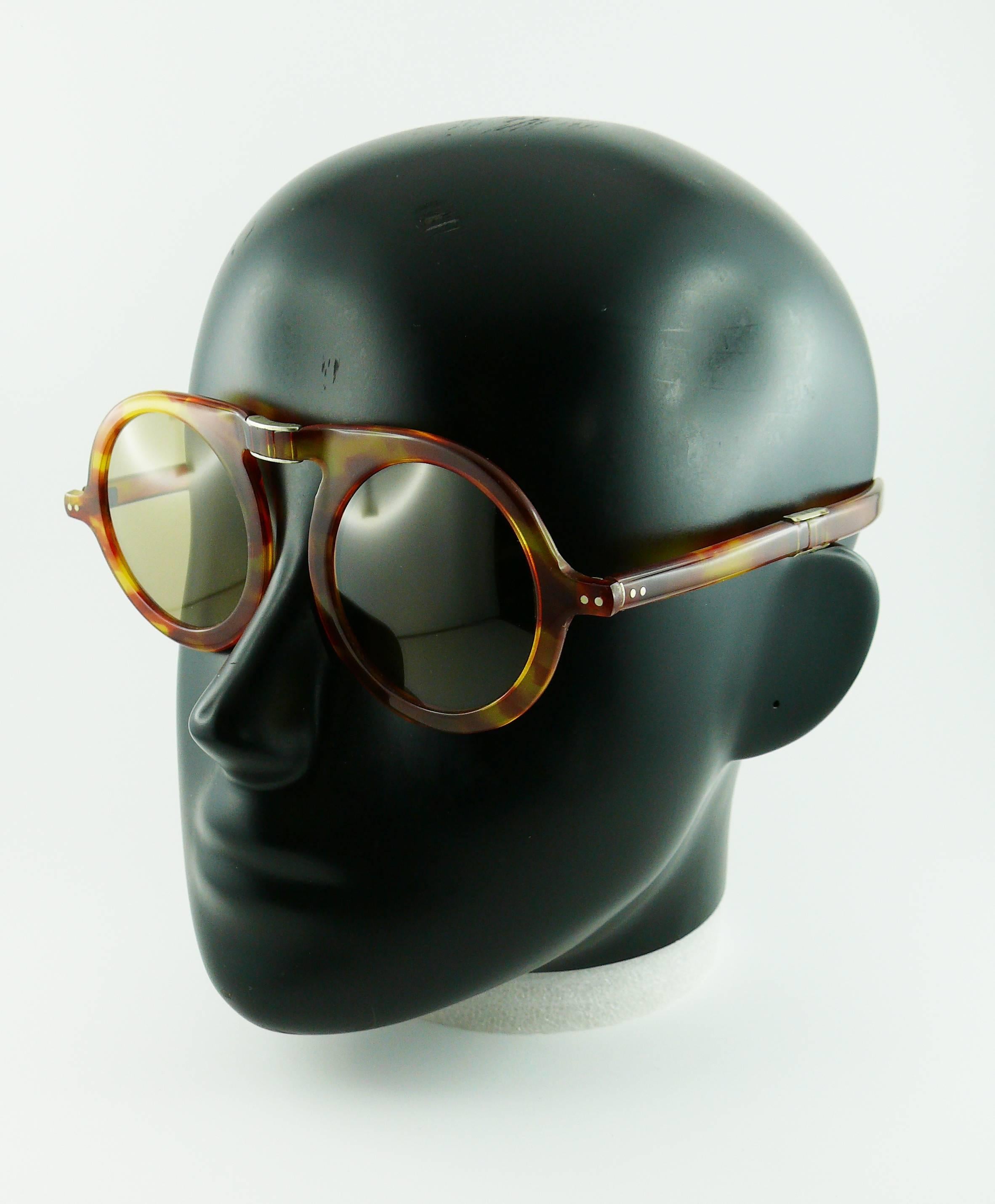 Brown Pierre Cardin Rare Vintage Oversized Folding Sunglasses