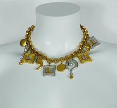 Karl Lagerfeld Vintage Two Tone Charm Necklace