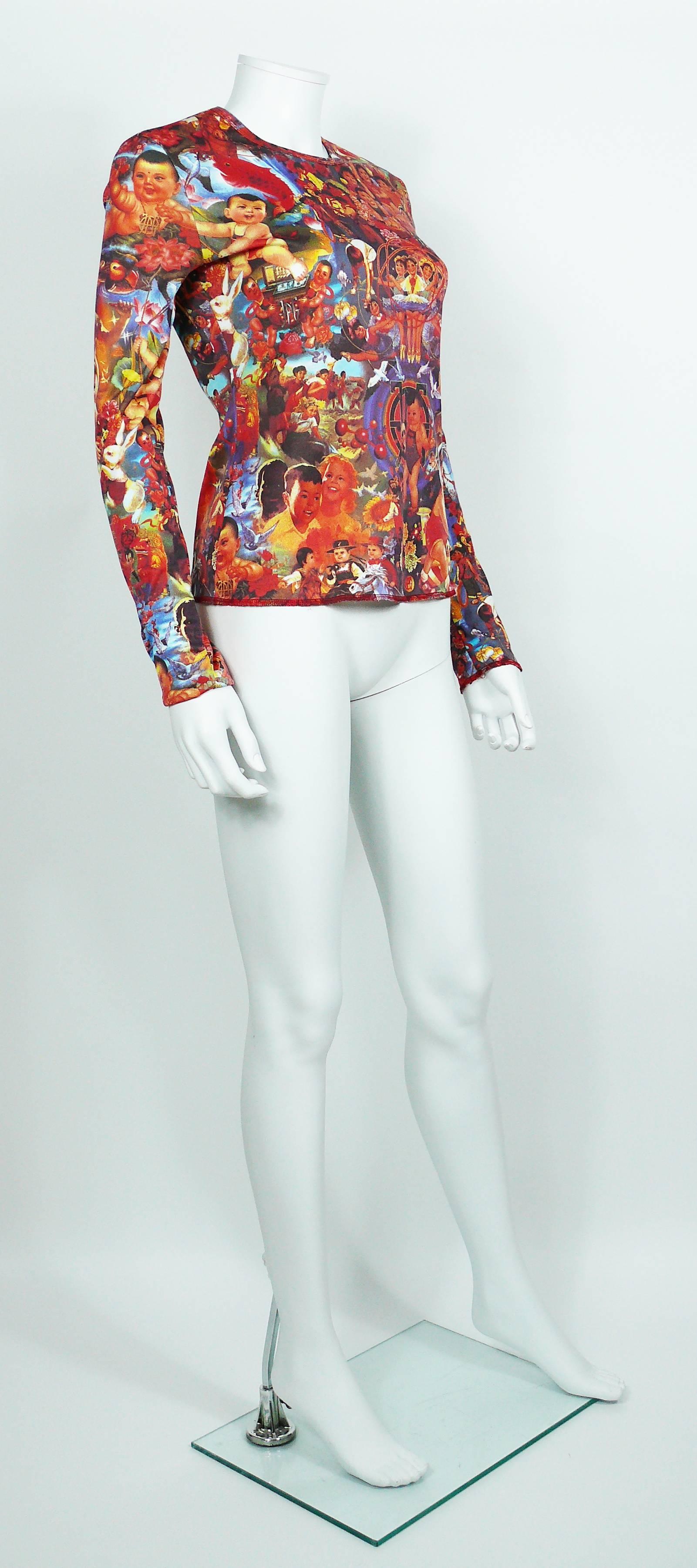 JEAN PAUL GAULTIER vintage multicolour Chinese propaganda print top featuring babies and children.

Round neck.
Long sleeves.

Label reads JPG JEAN'S Made in Italy.
Collection n°0002.

No composition label.
No size label.

Indicative measurements
