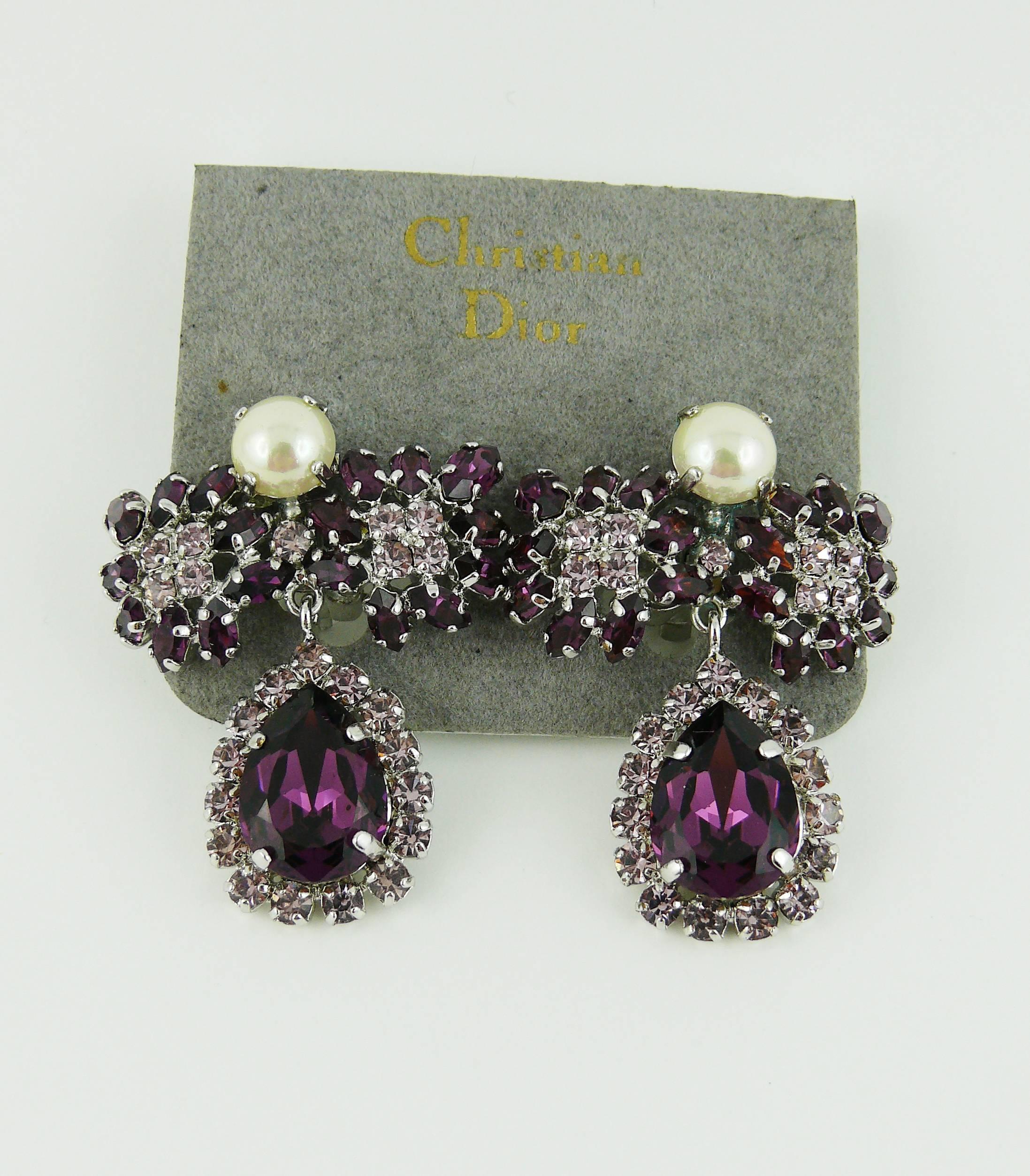 Women's Christian Dior Vintage Jewelled Dangling Earrings