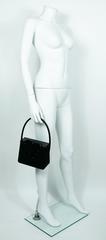 Yves Saint Laurent YSL Vintage Iconic Black Box Handbag with Lucite Heart Clasp