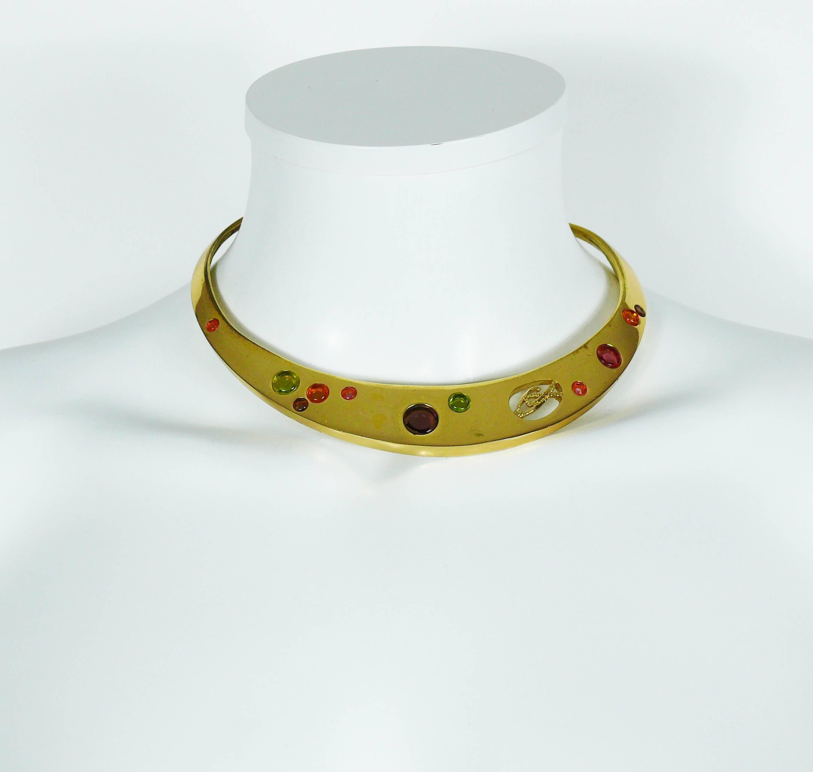 Women's Christian Lacroix Vintage Gold Tone Chocker Necklace 