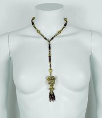 Christian Dior Boutique Vintage Etruscan Inspired Gripoix Necklace