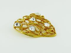 Yves Saint Laurent YSL Massive Vintage Jewelled Heart Brooch