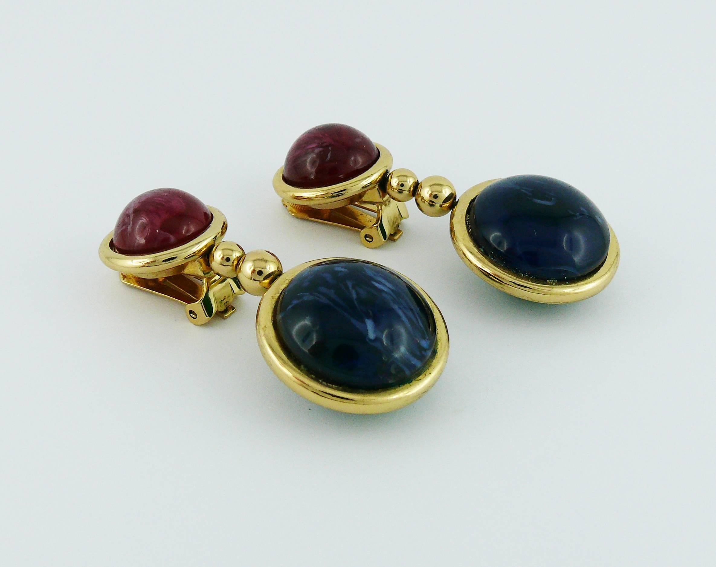 Christian Dior Vintage Gripoix Dangling Earrings In Excellent Condition In Nice, FR