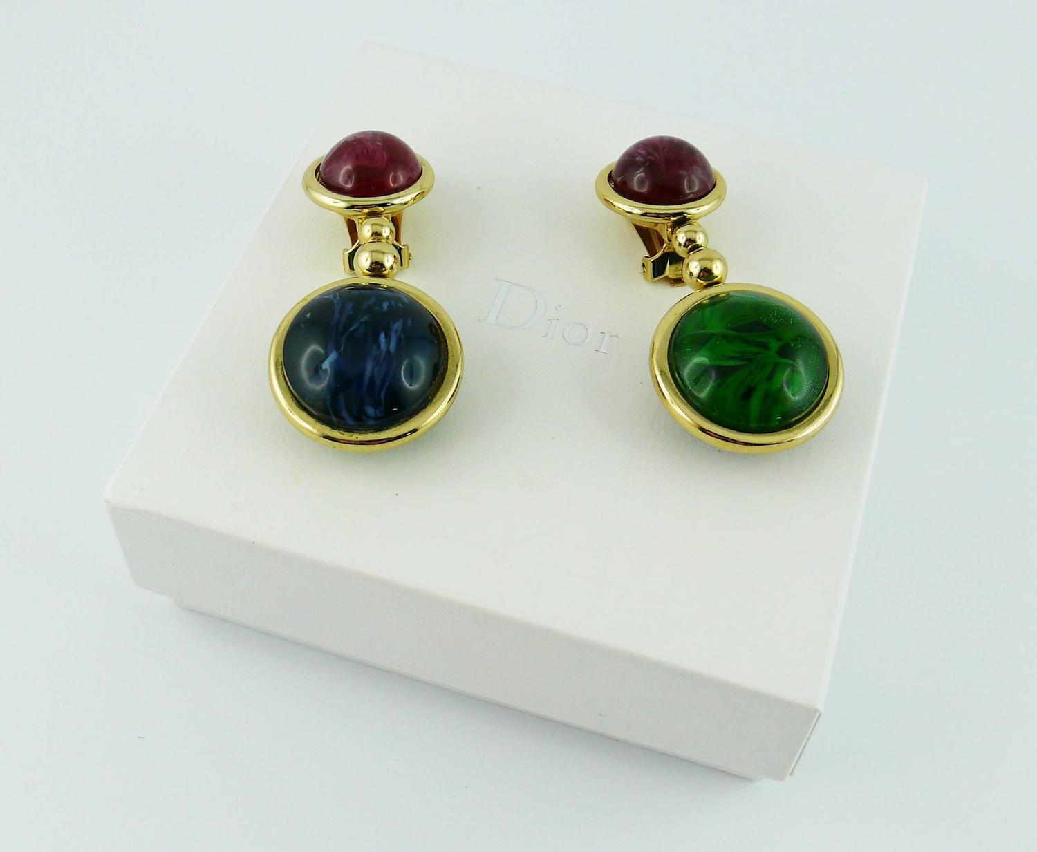 Christian Dior Vintage Gripoix Dangling Earrings at 1stdibs