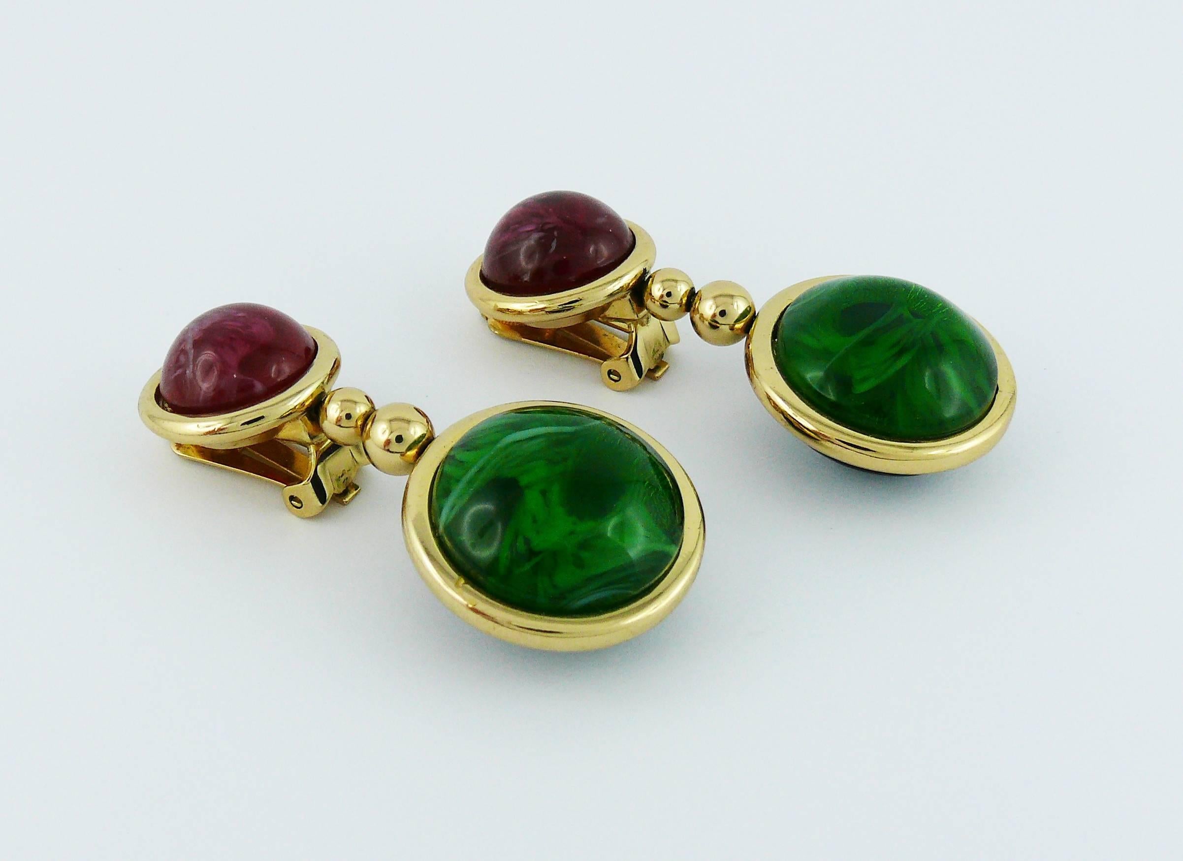 Women's Christian Dior Vintage Gripoix Dangling Earrings