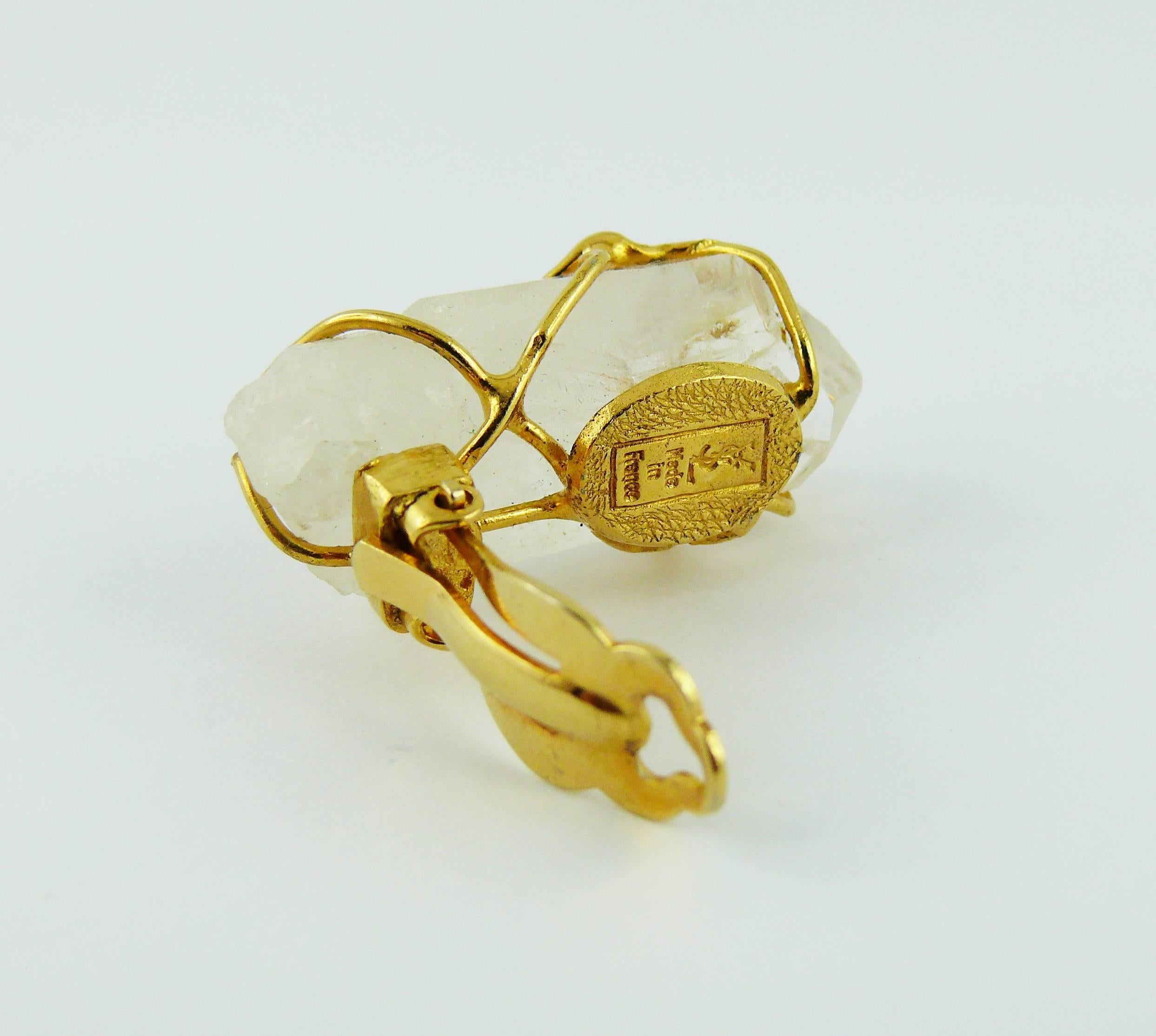 Yves Saint Laurent YSL Vintage Rock Crystal Earrings by Robert Goossens 6