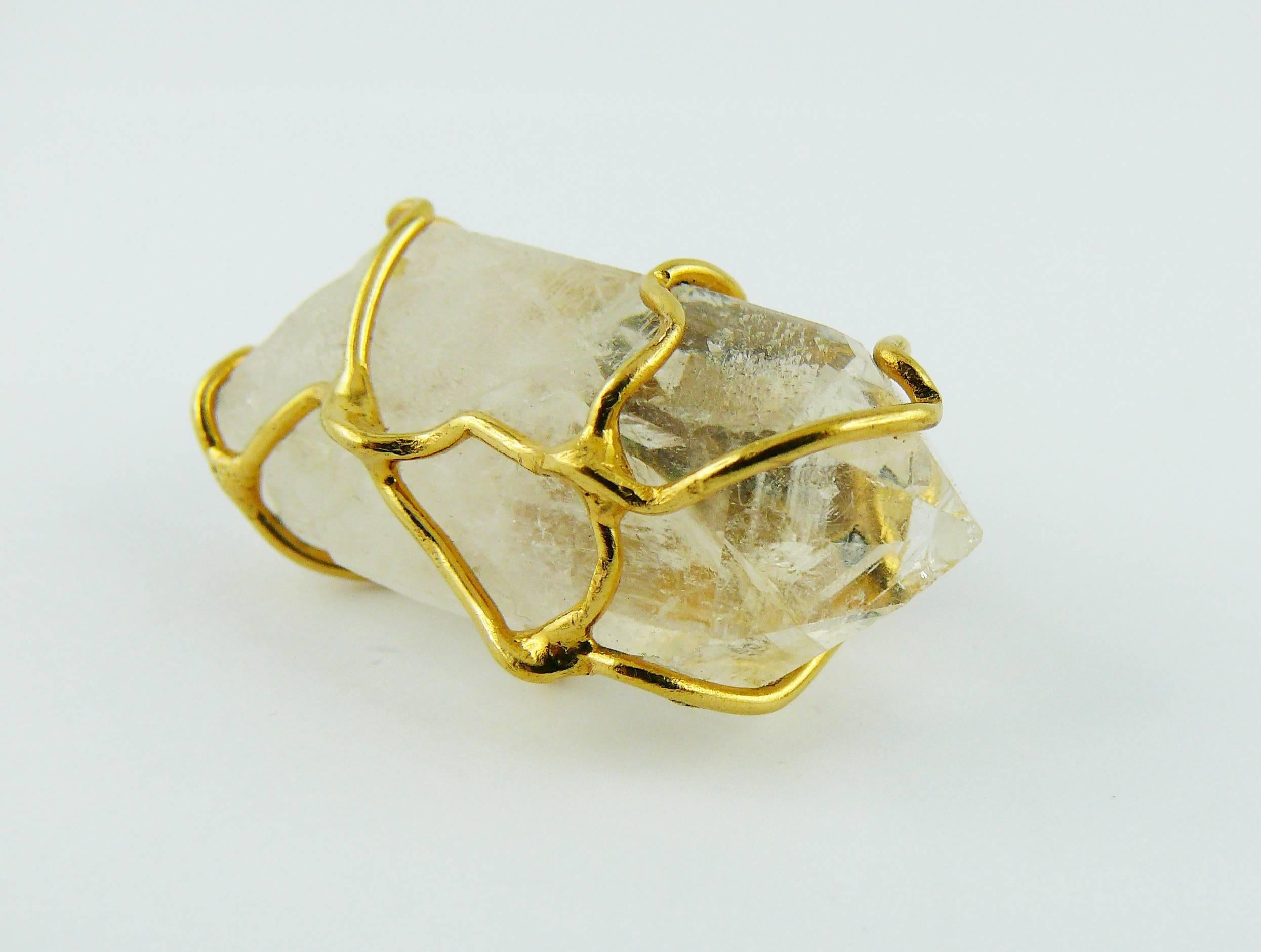 Yves Saint Laurent YSL Vintage Rock Crystal Earrings by Robert Goossens 4