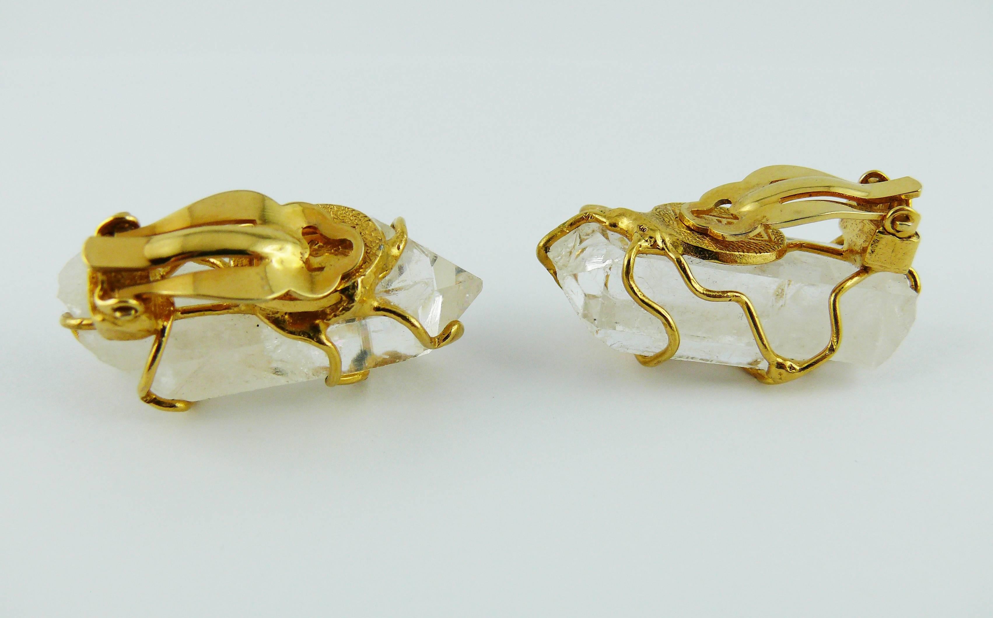 Yves Saint Laurent YSL Vintage Rock Crystal Earrings by Robert Goossens 5