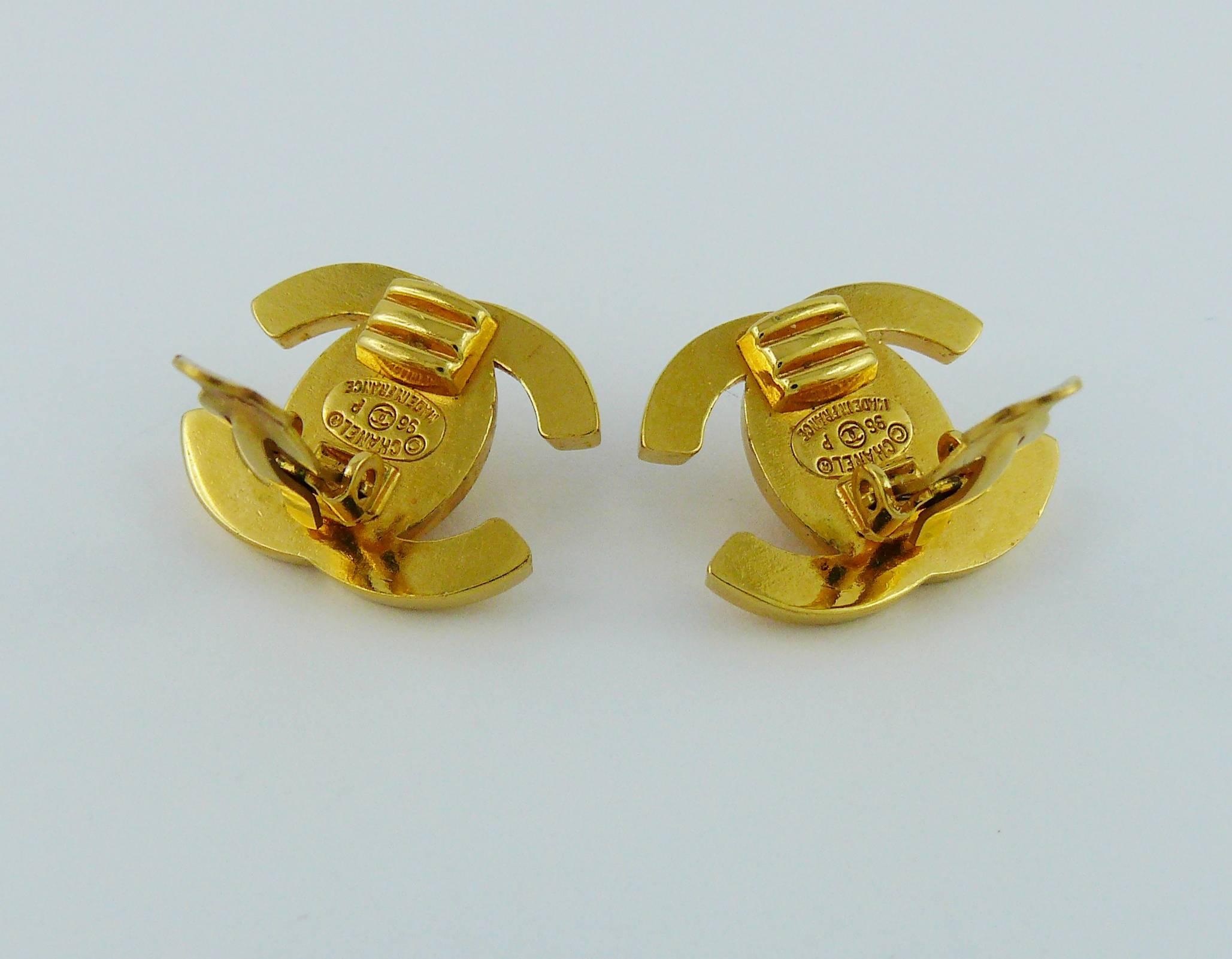 chanel padlock earrings