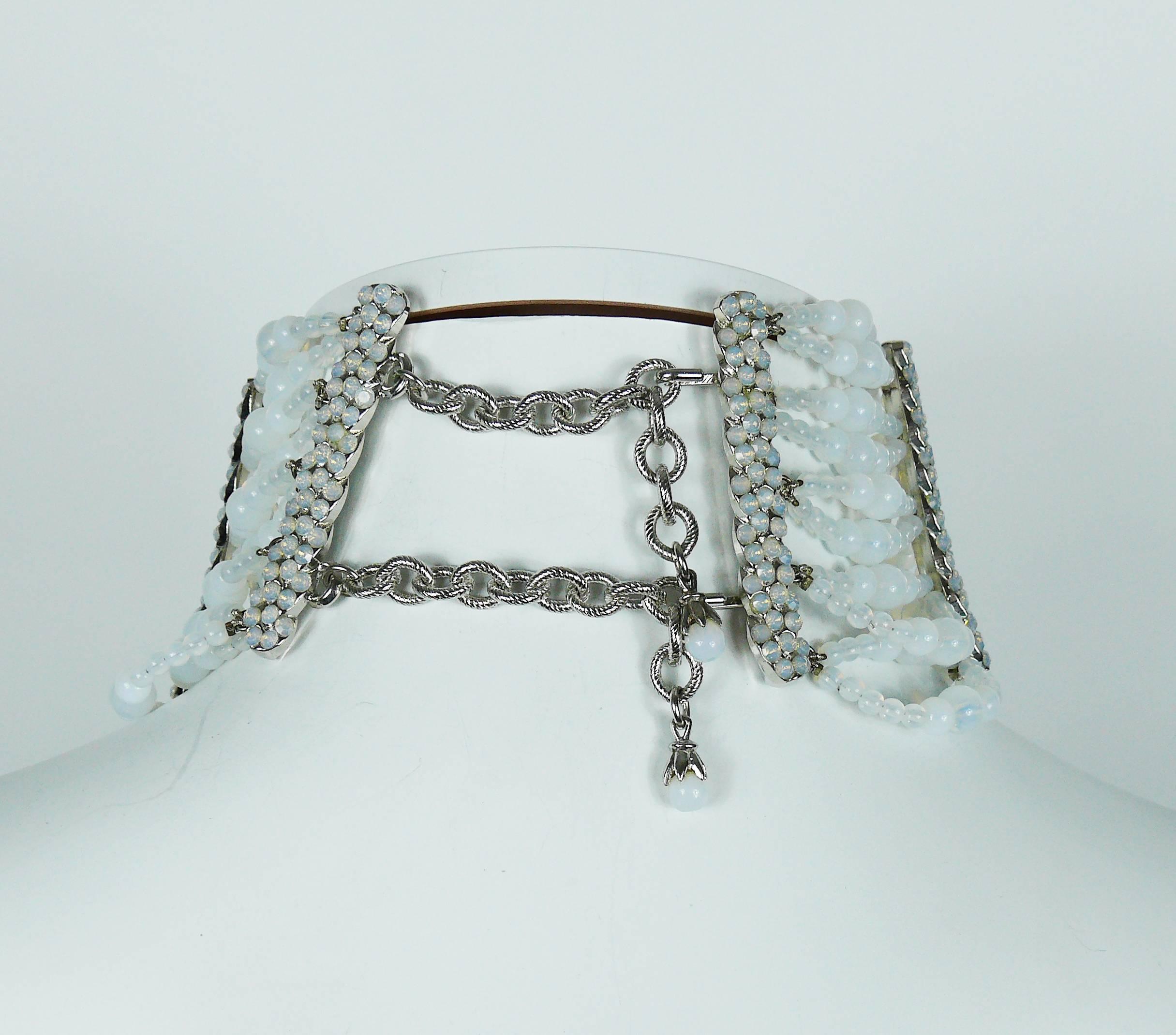Women's Christian Dior by John Galliano Rare Runway Opalescent Drapery Chocker Necklace