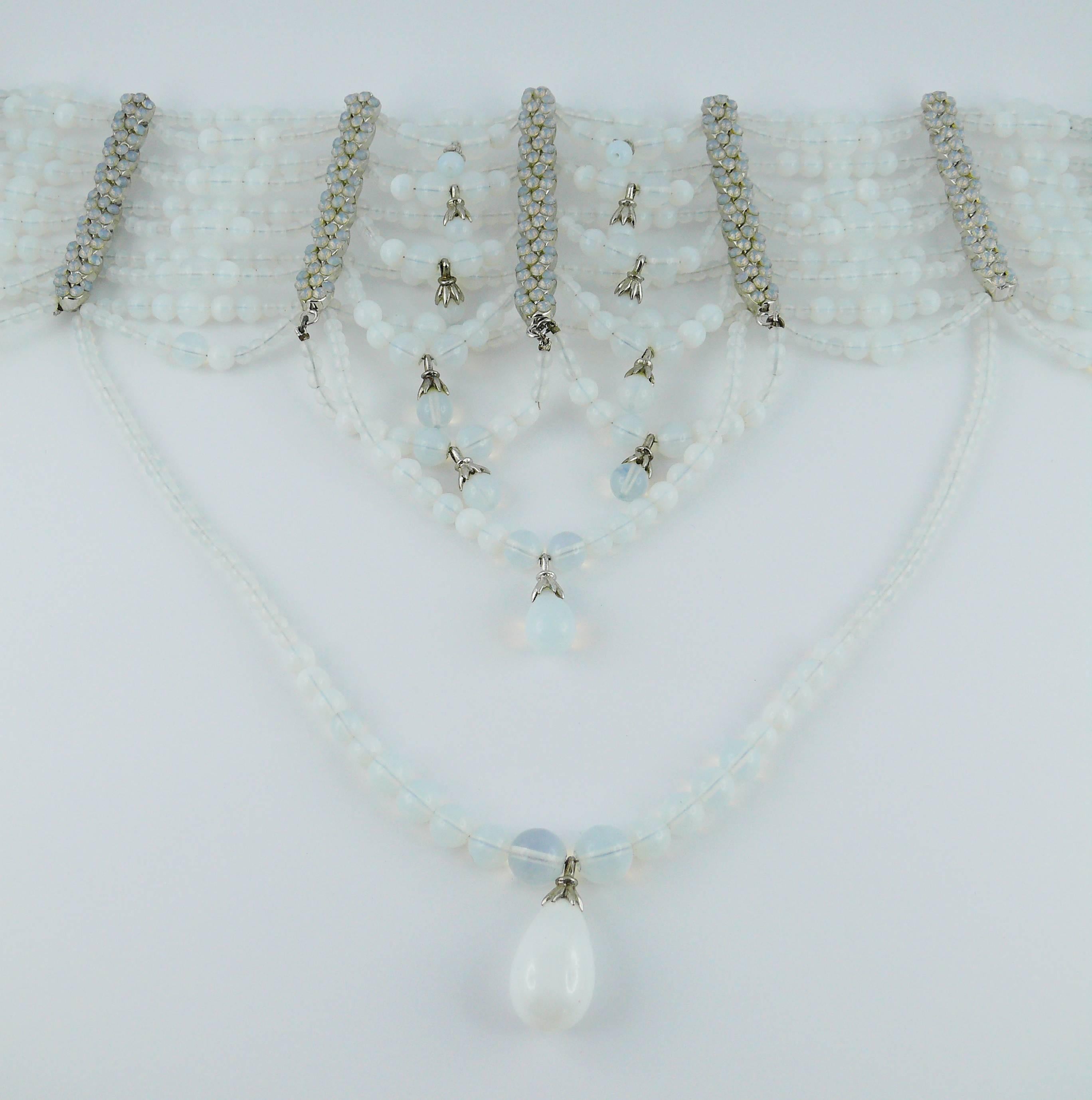 Christian Dior by John Galliano Rare Runway Drapery Opalescent Chocker Necklace 2