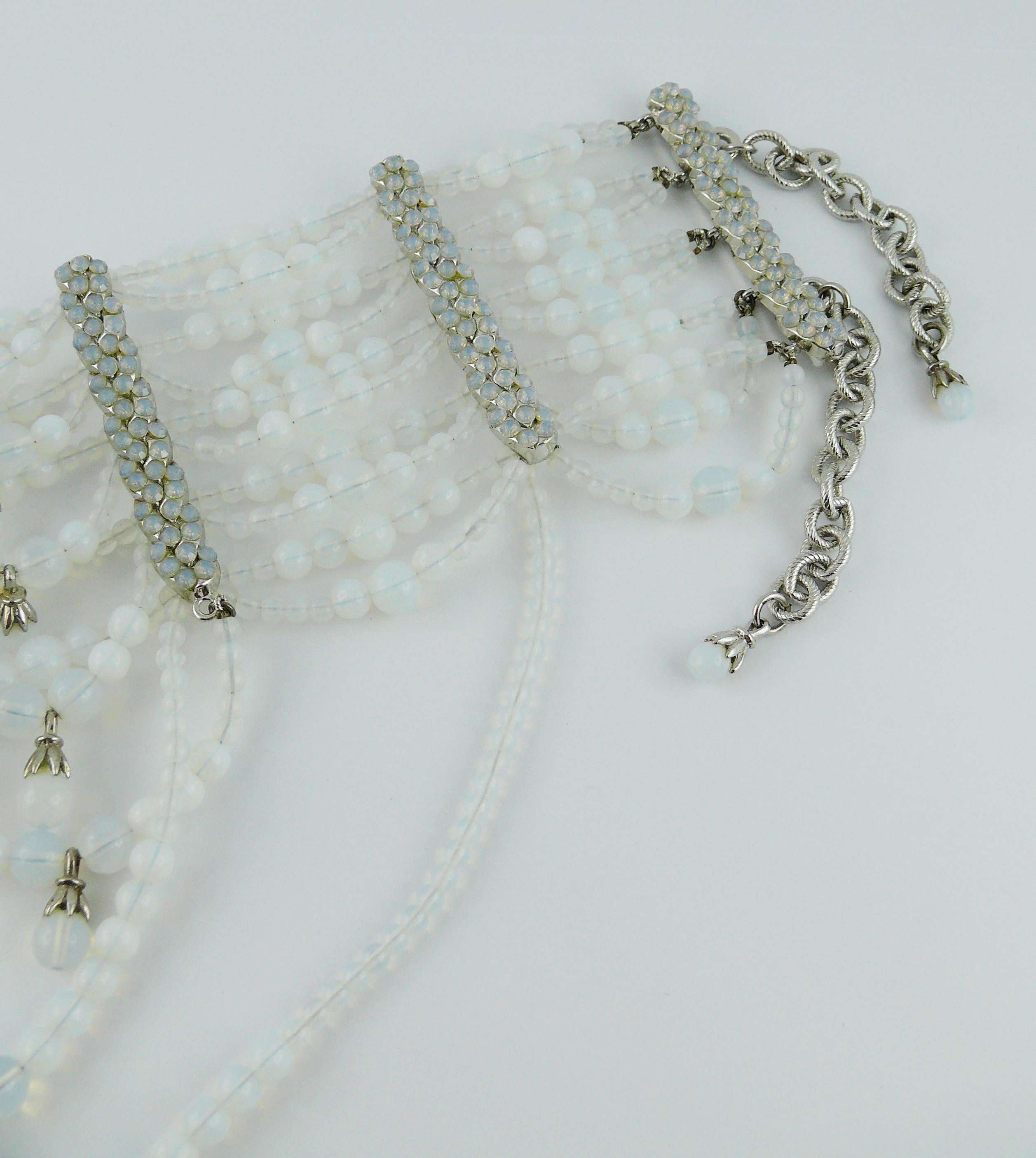 Christian Dior by John Galliano Rare Runway Drapery Opalescent Chocker Necklace 4