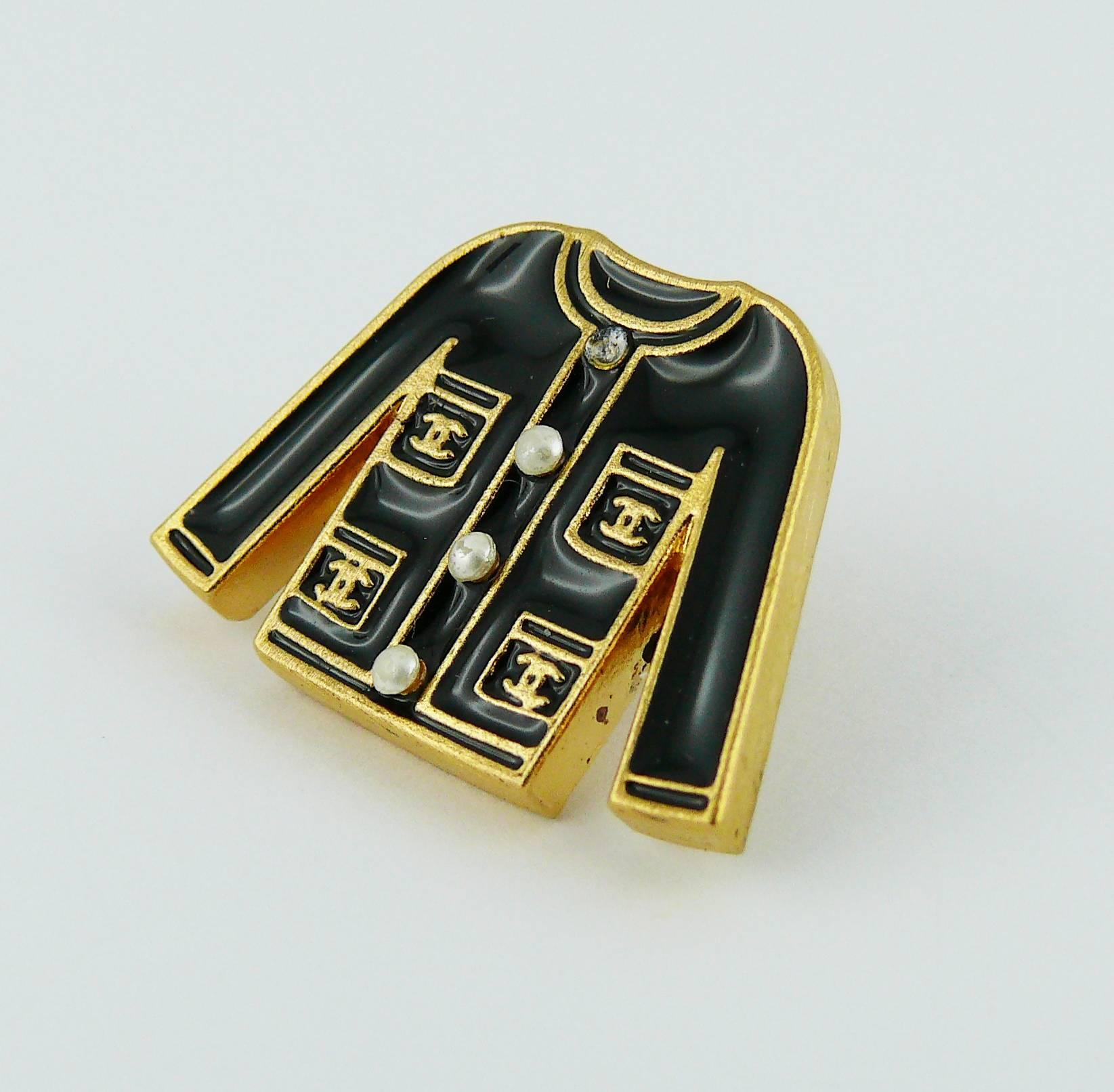 Chanel Signature Iconic Little Black Jacket Pin Brooch Fall 2002 In Good Condition In Nice, FR