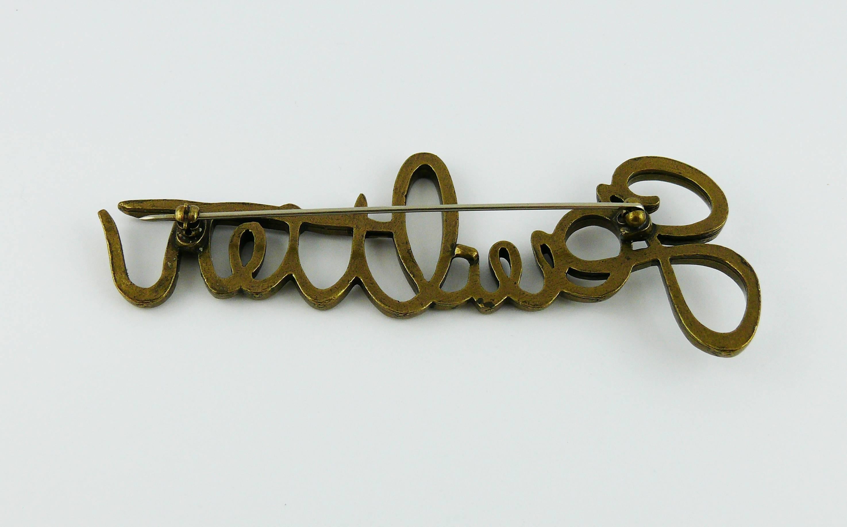 Jean Paul Gaultier Vintage Large Cursive Brooch In Excellent Condition For Sale In Nice, FR