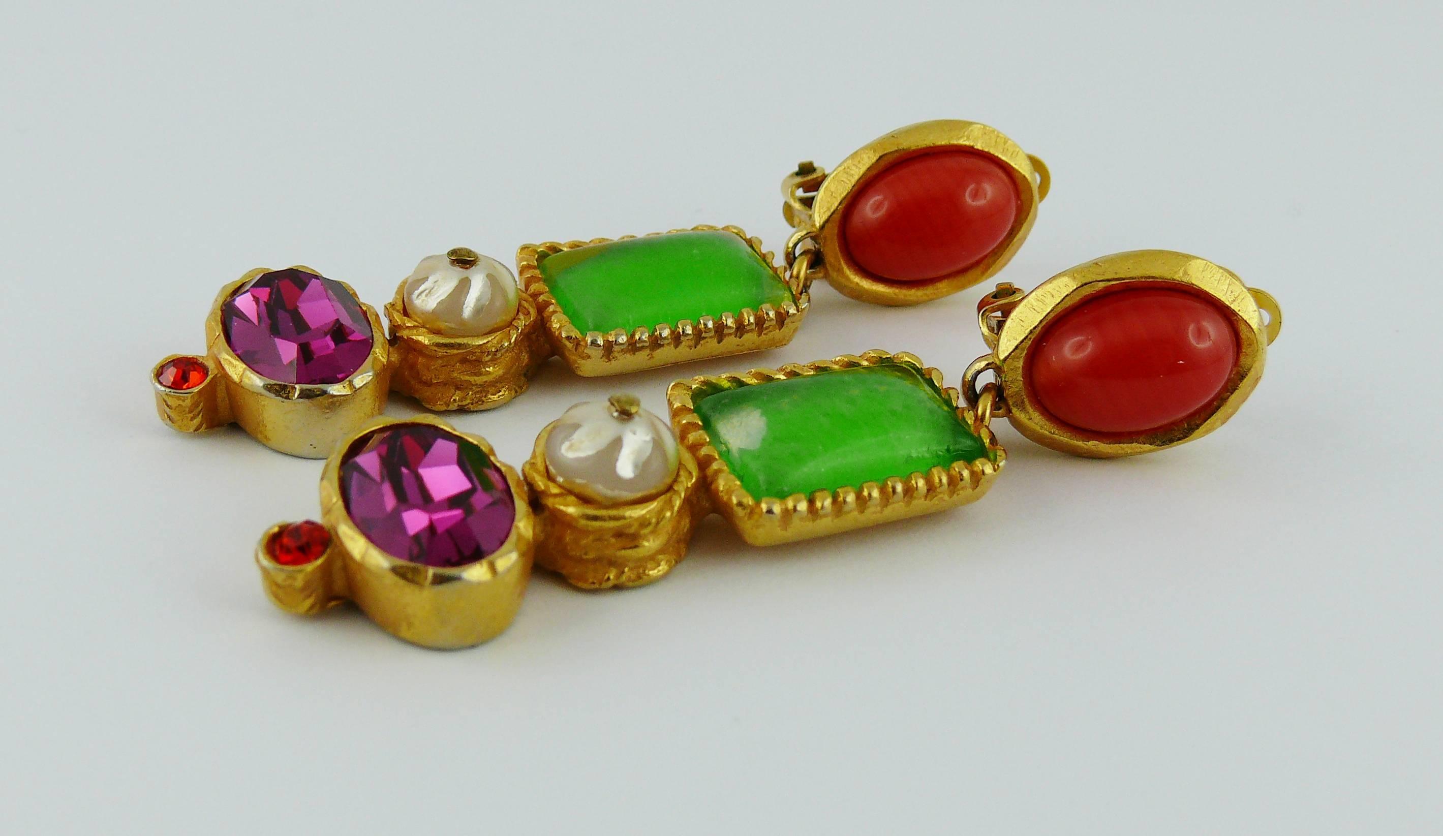 Women's Christian Lacroix Vintage Jewelled Dangling Earrings