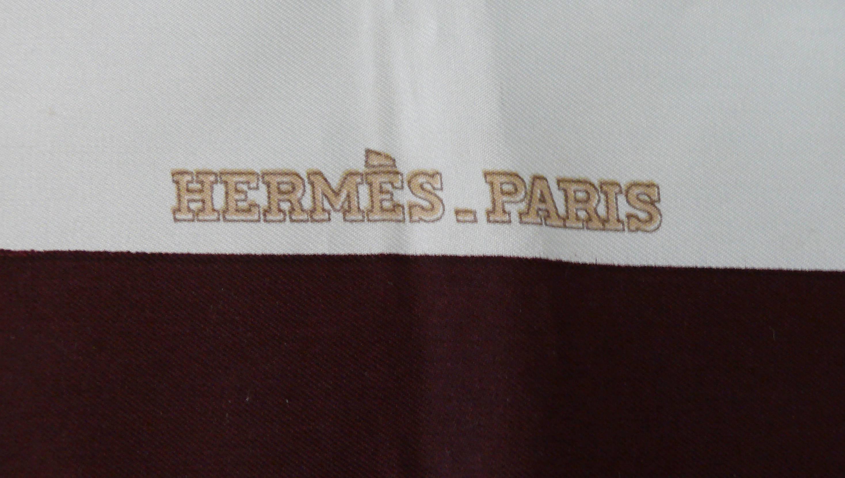Hermes Vintage Gibiers Silk Twill Carré Scarf by Henri de Linares 1