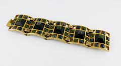 Jean Paul Gaultier Vintage Rare Geometric enameled Cuff Bracelet