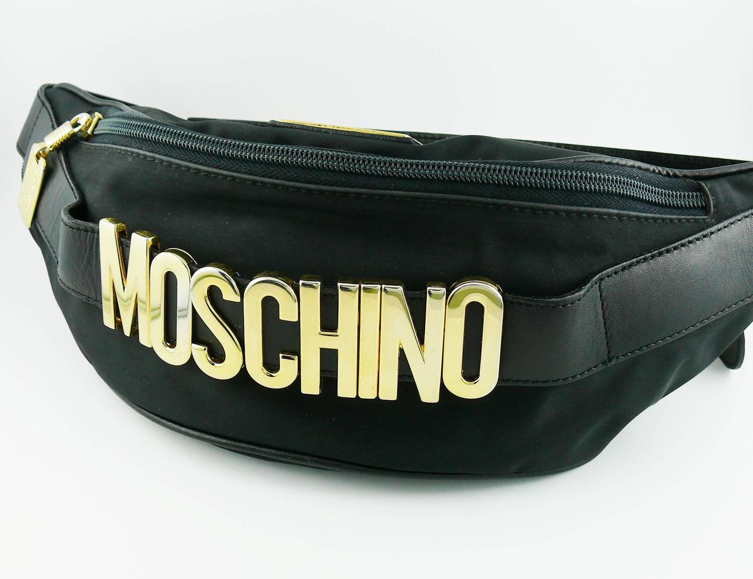 Moschino by Redwall Vintage 1990s Black Fanny Pack For Sale at 1stdibs