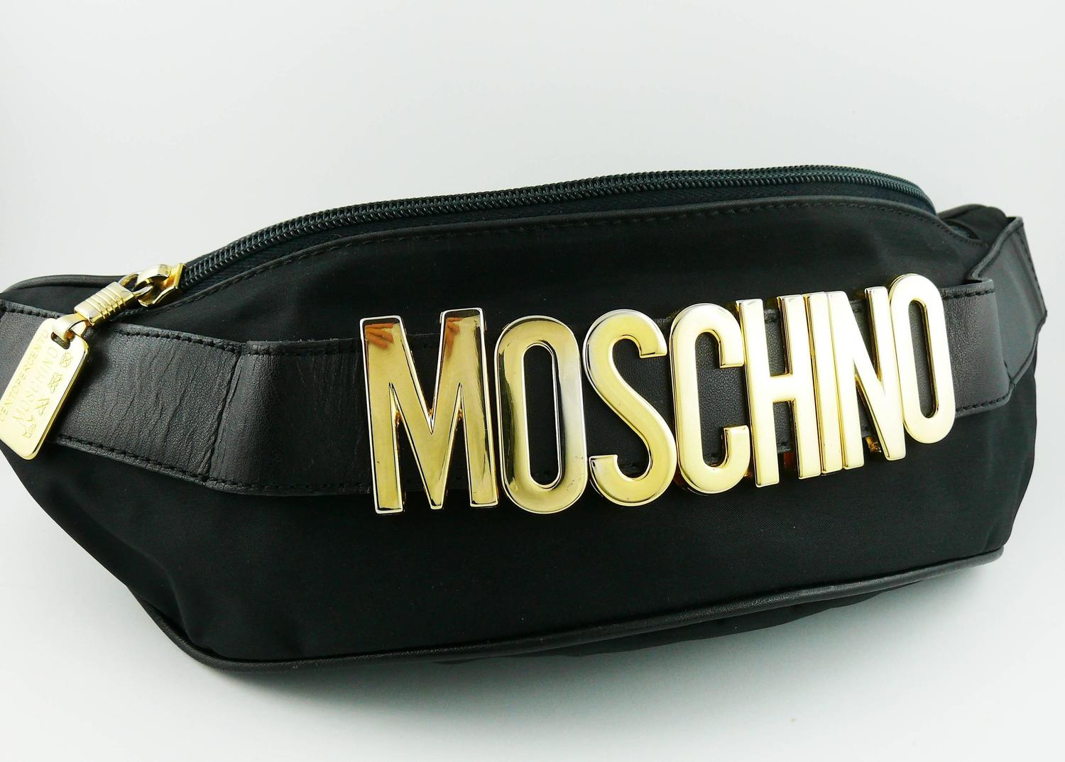 Moschino by Redwall Vintage 1990s Black Fanny Pack For Sale at 1stdibs