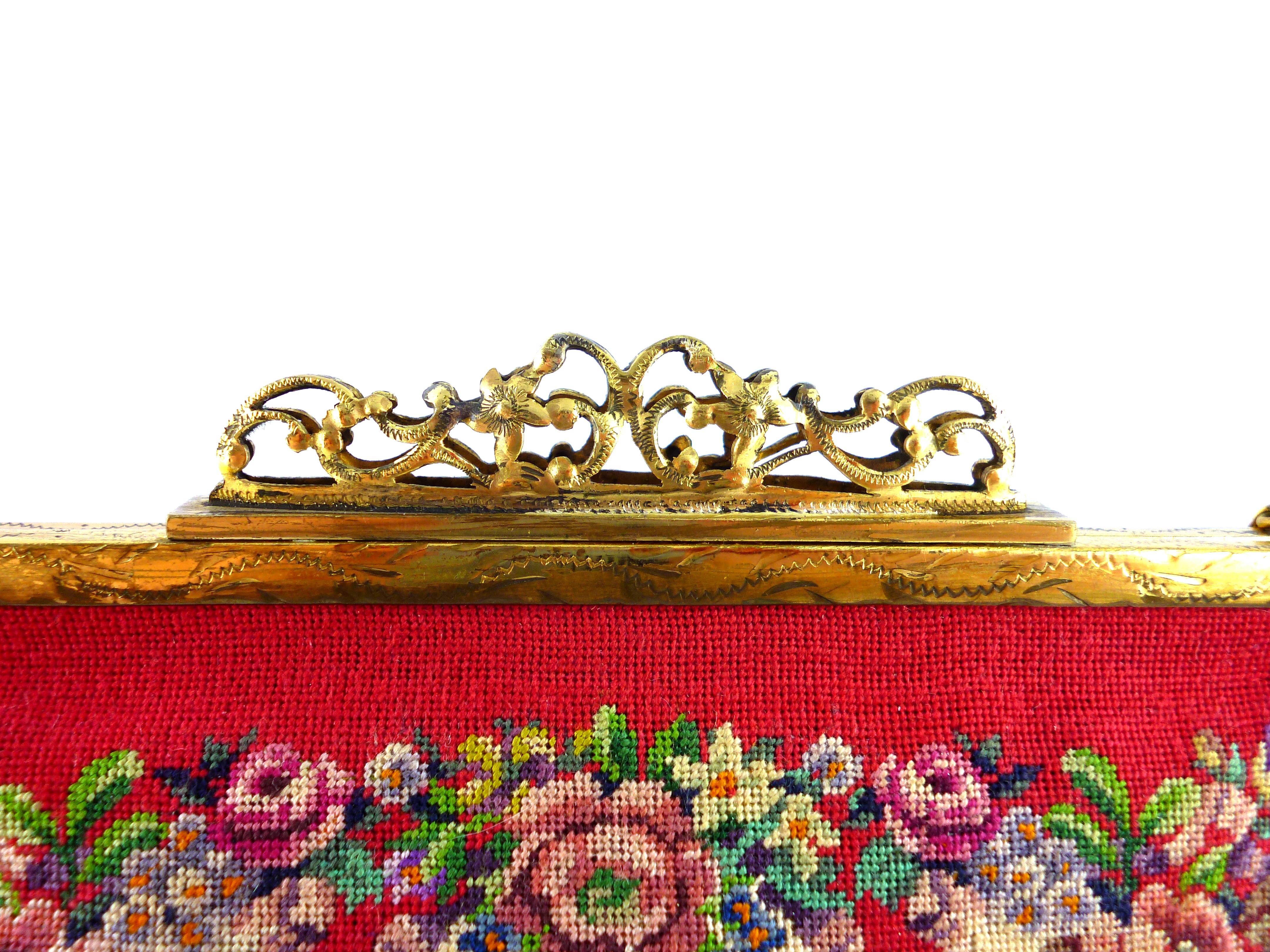 Women's Vintage Floral Tapestry Handbag