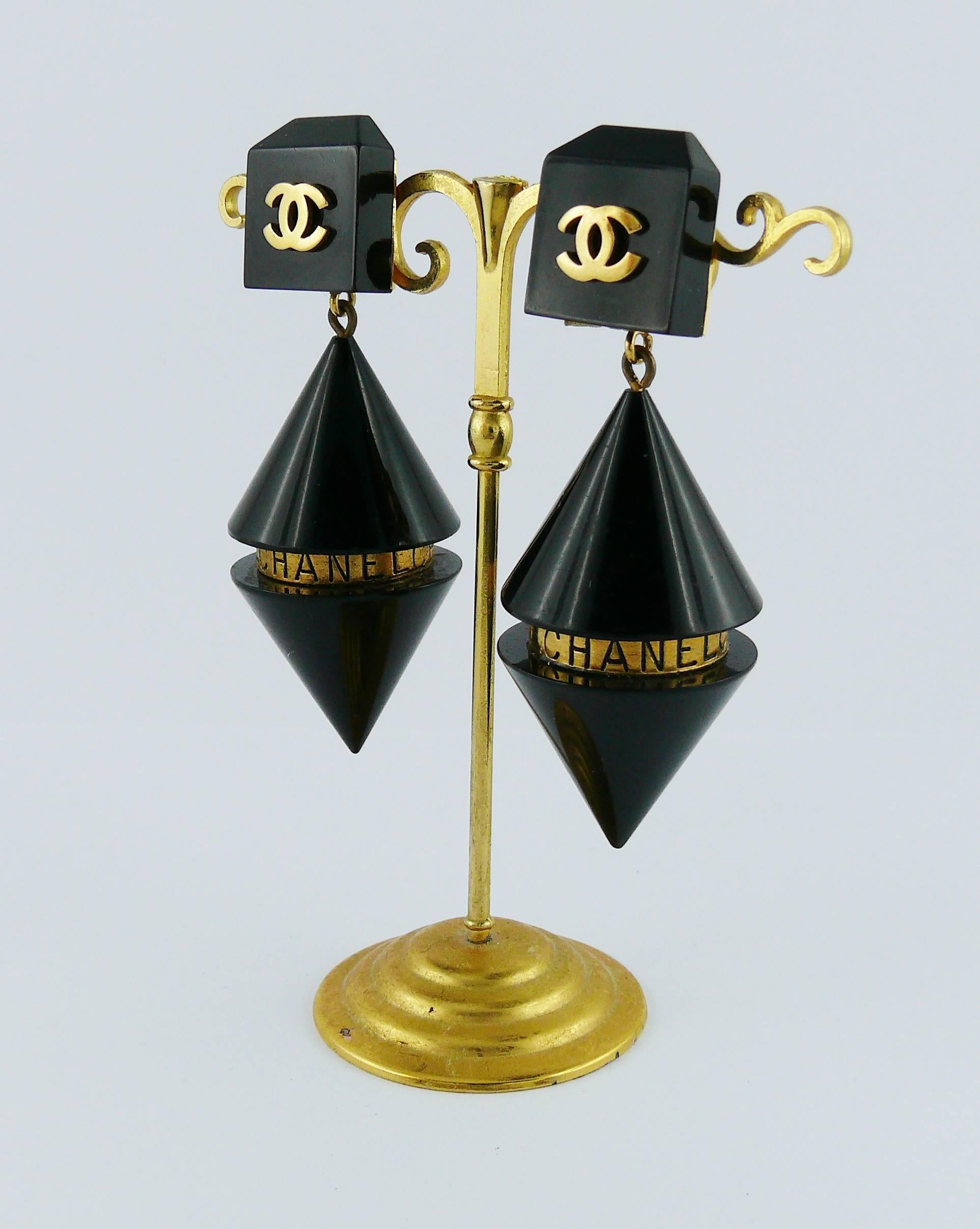 black lucite earrings