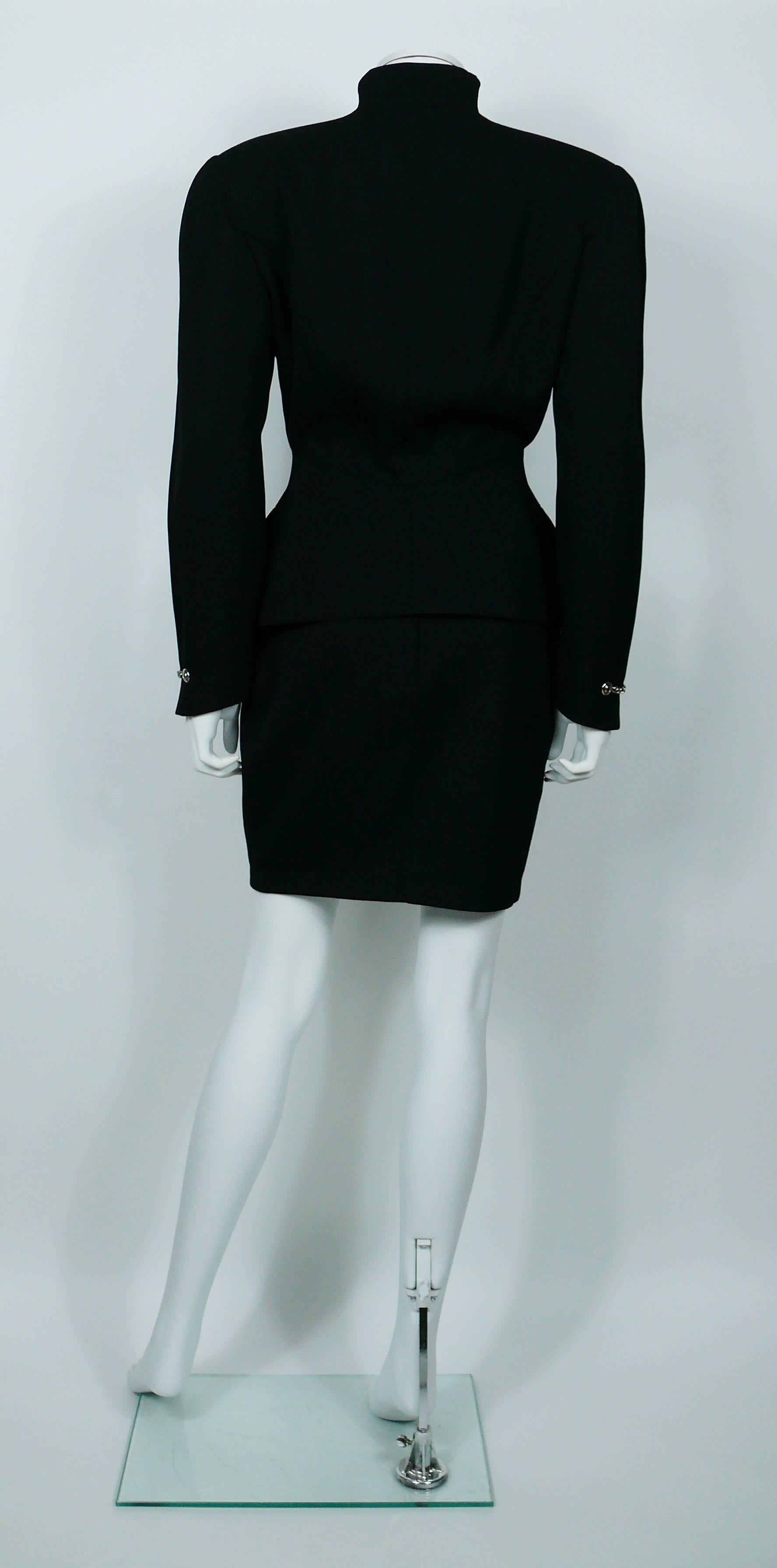 Thierry Mugler Vintage Black Wool Skirt Suit 3