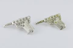 Yves Saint Laurent YSL Vintage Pair of Gun Brooches