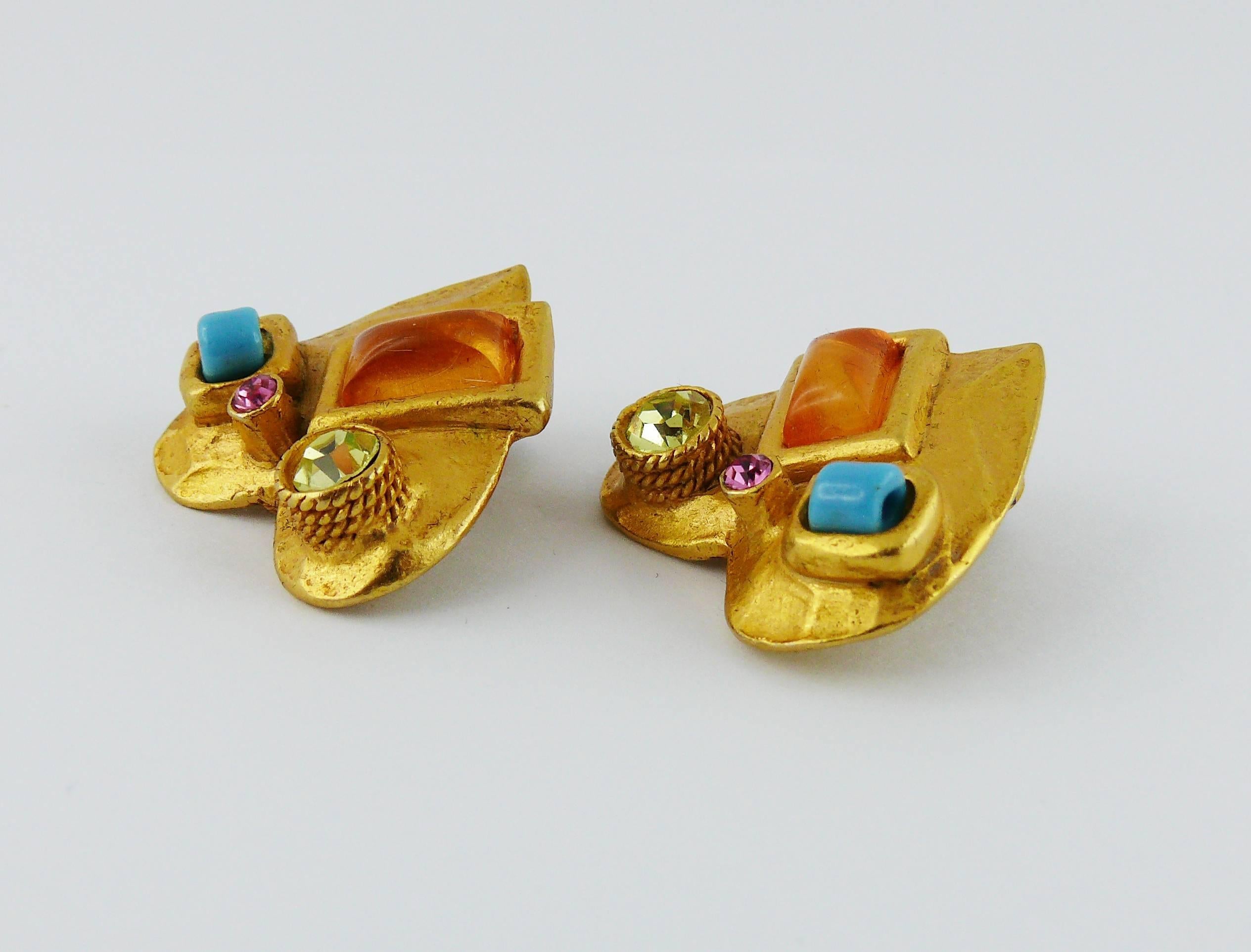 Women's Christian Lacroix Vintage Jewelled Heart Clip-On Earrings