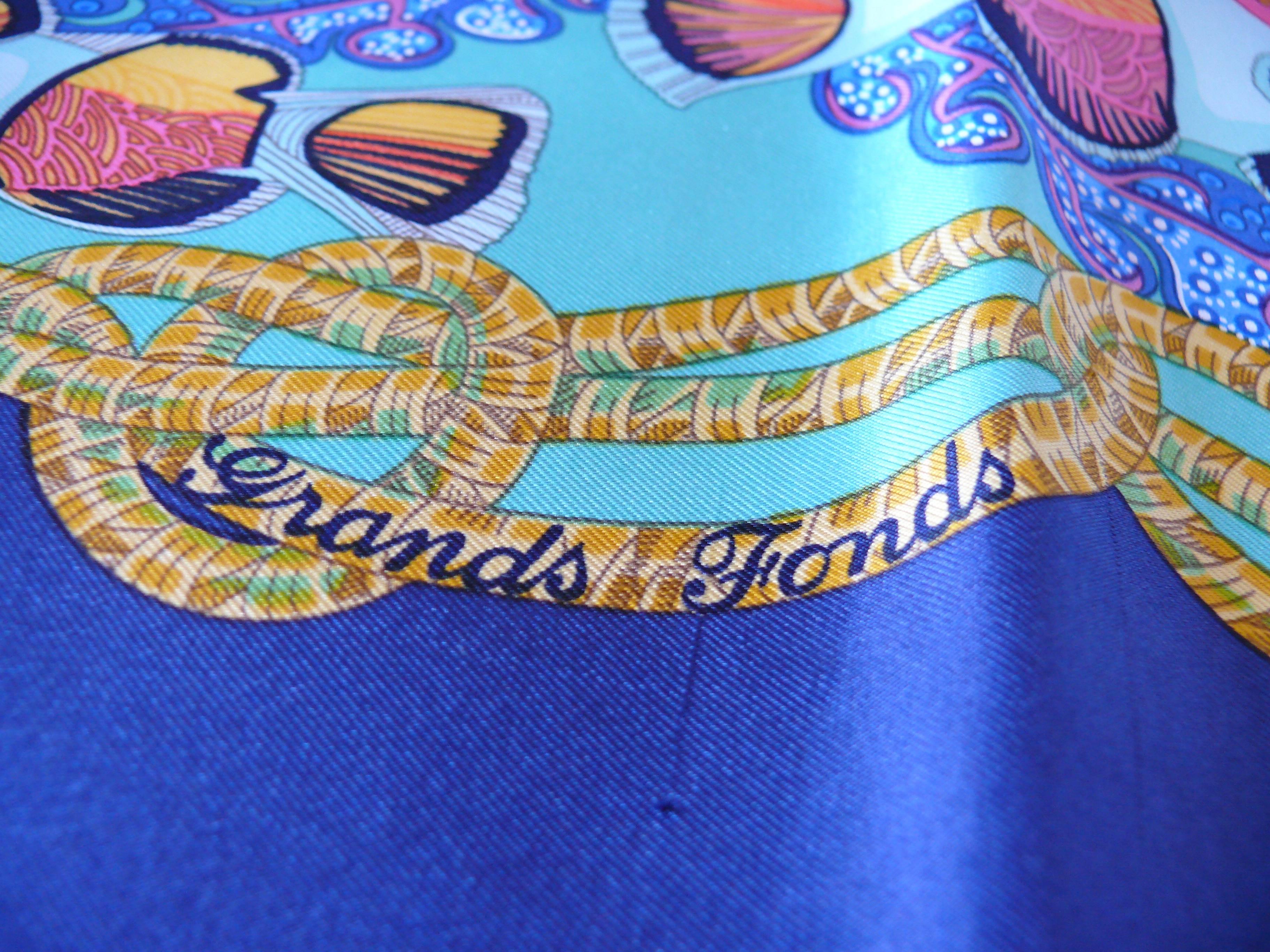 Gray Hermes Vintage Silk Carre Scarf 
