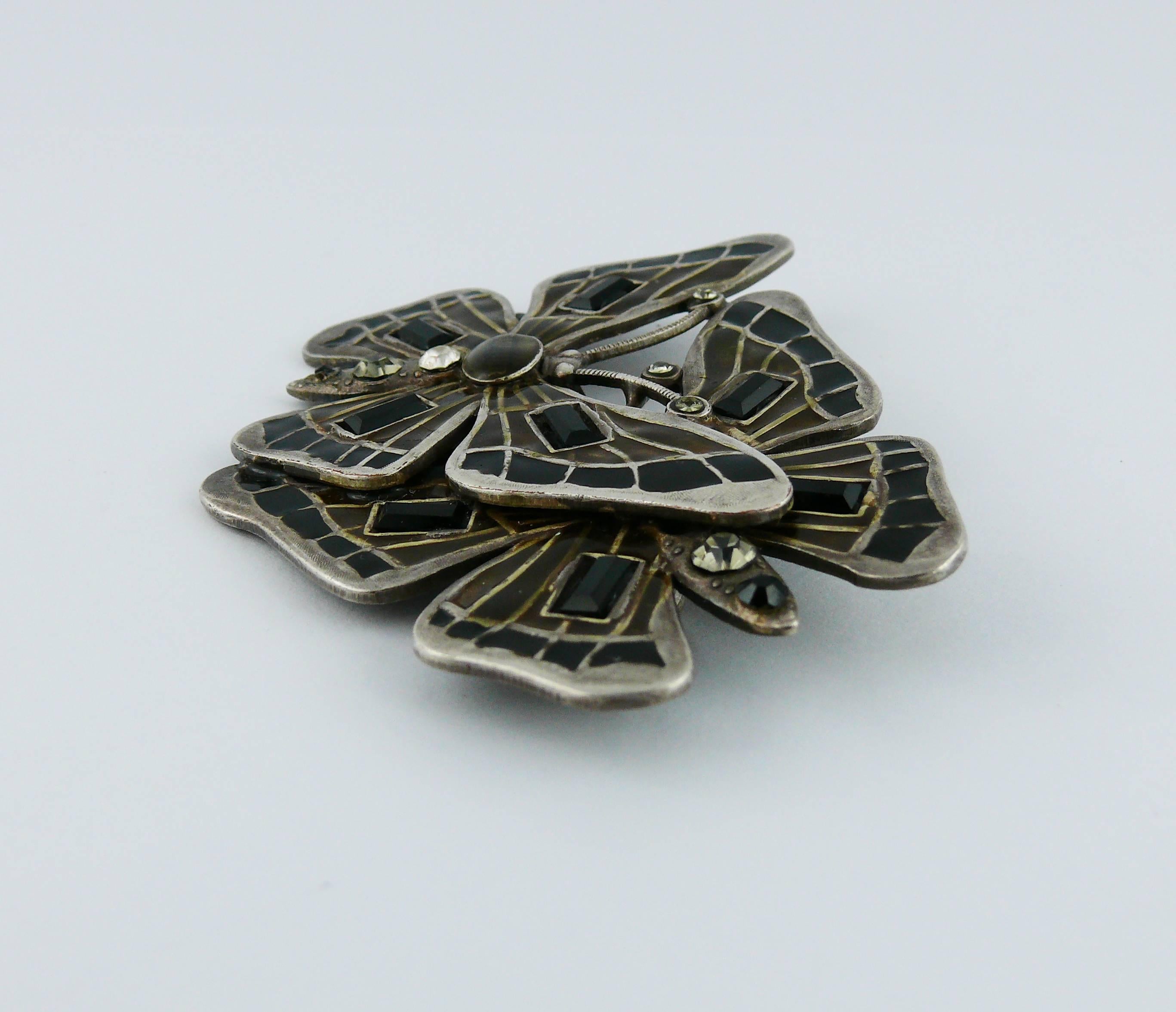Jean Paul Gaultier Vintage Enameled Butterfly Brooch In Excellent Condition In Nice, FR