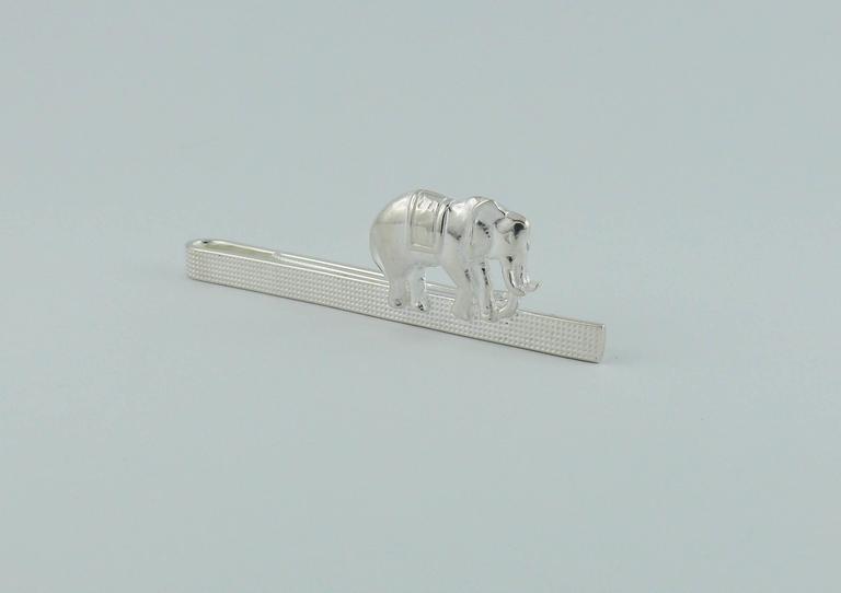 Hermes Sterling Silver Elephant Tie Clip at 1stDibs
