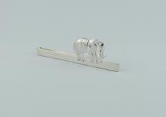 Hermes Sterling Silver Elephant Tie Clip