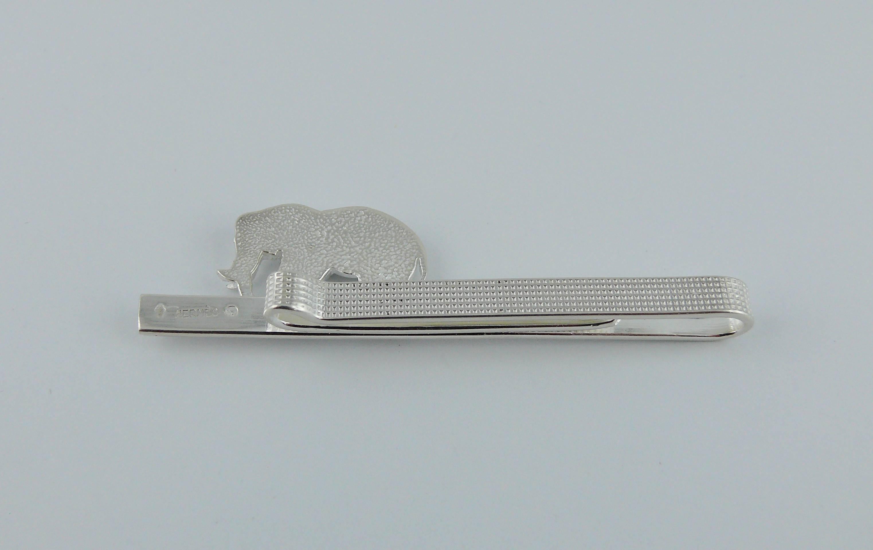 Hermes Sterling Silver Elephant Tie Clip  In Excellent Condition In Nice, FR