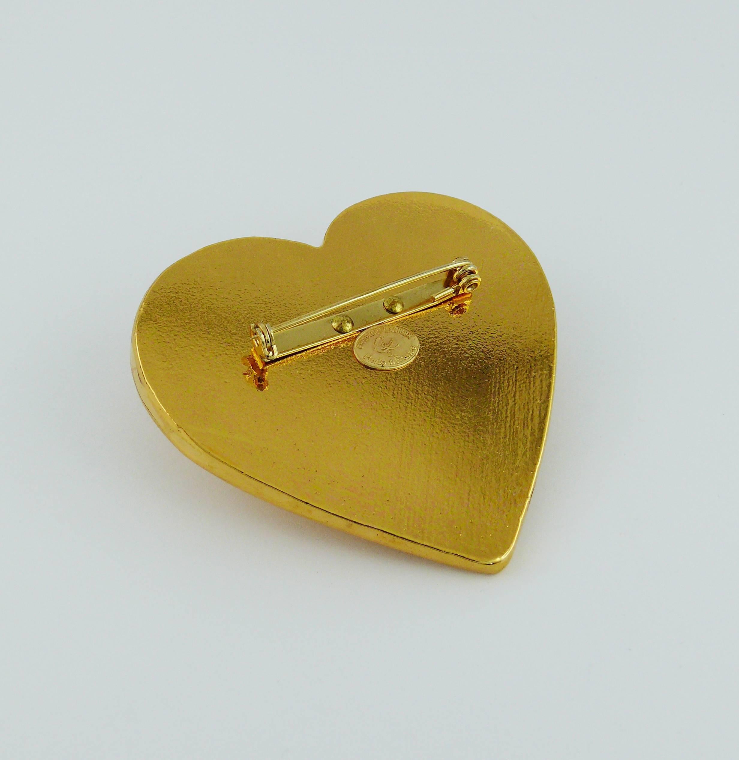 Christian Lacroix Vintage Classic Heart Brooch In Excellent Condition In Nice, FR