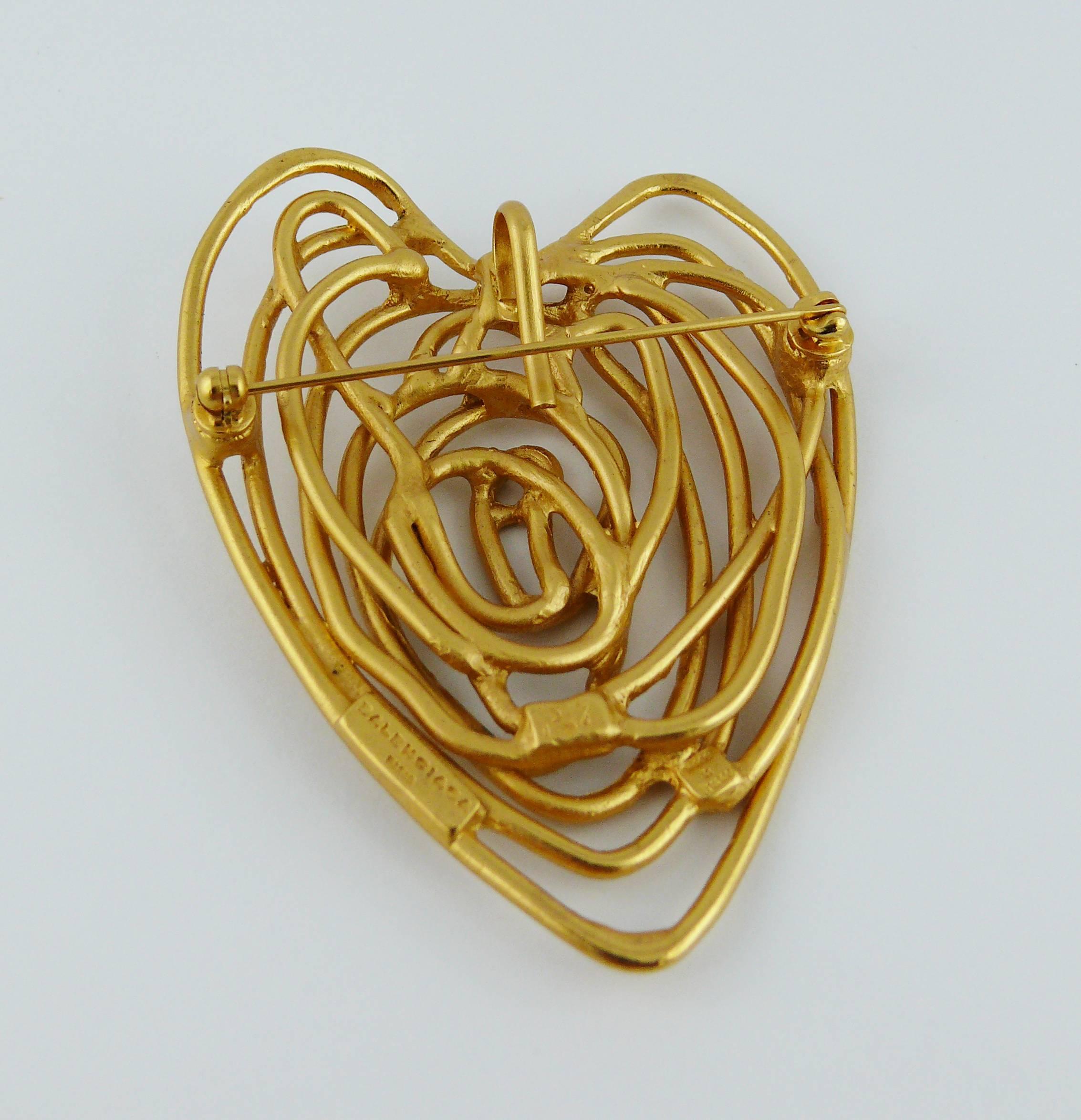 Balenciaga Vintage Wired Heart Brooch Pendant 2