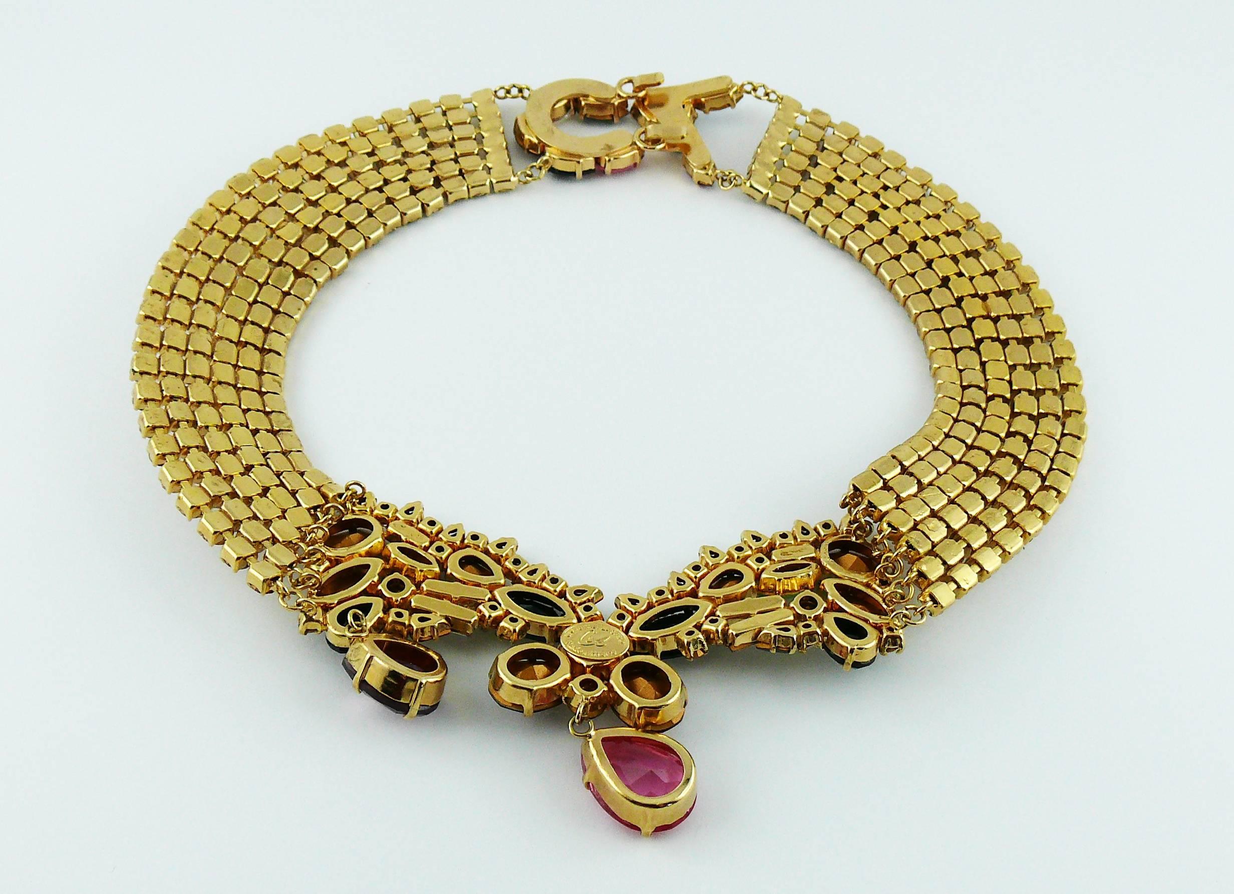 Christian Lacroix Vintage Bejeweled Collar Necklace 4