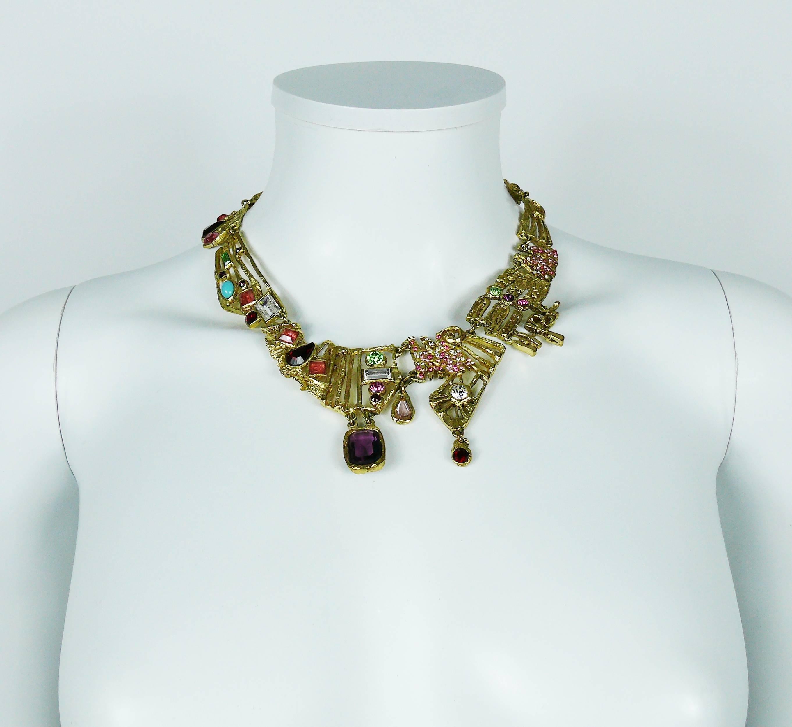 Women's Christian Lacroix Vintage Bejeweled Brutalist Necklace