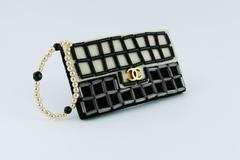 Chanel Large Iconic 2.55 Bag Felt Brooch With Faux Pearl Strap