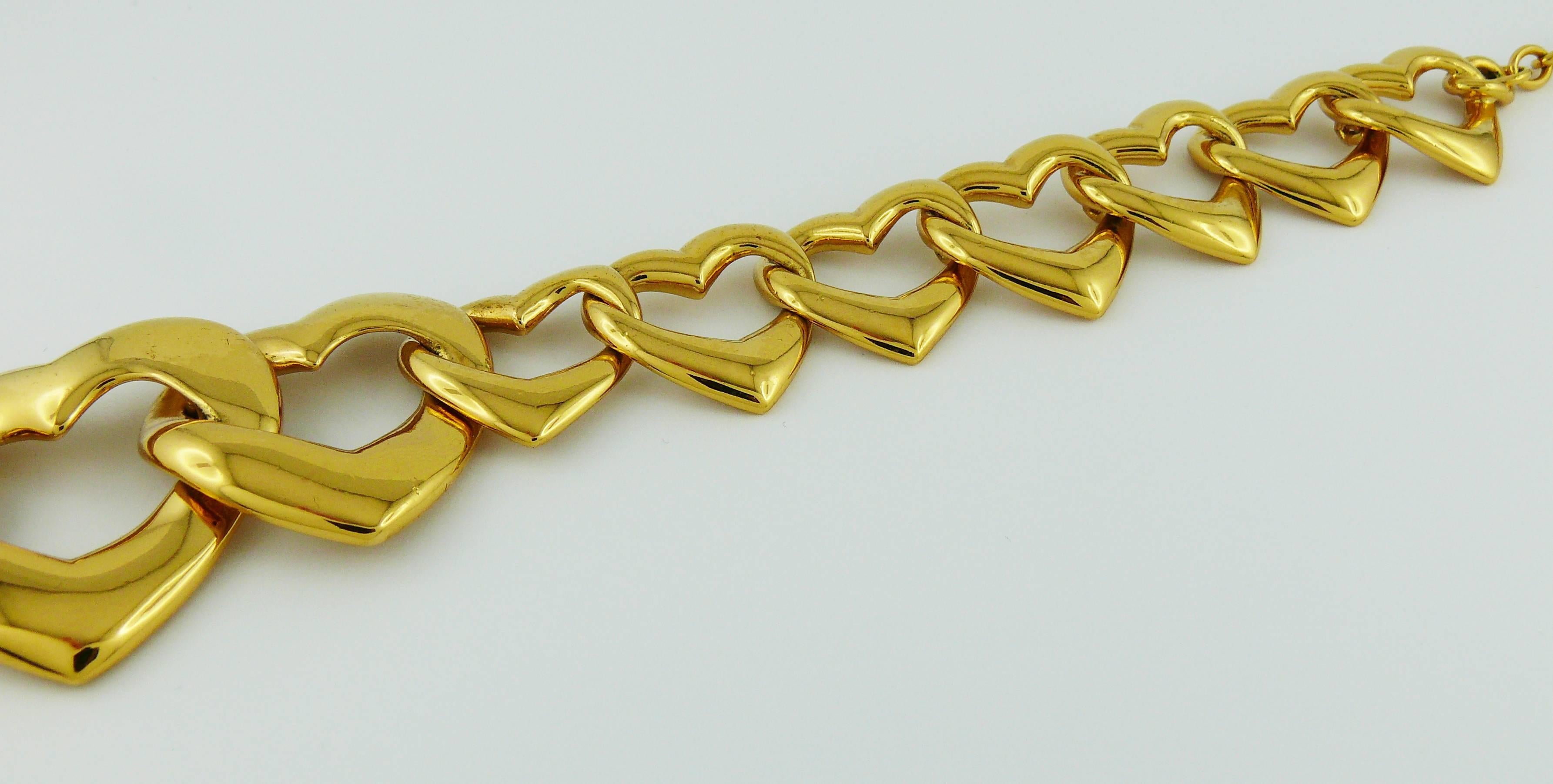Yves Saint Laurent YSL Vintage Heart Necklace and Bracelet Set 1