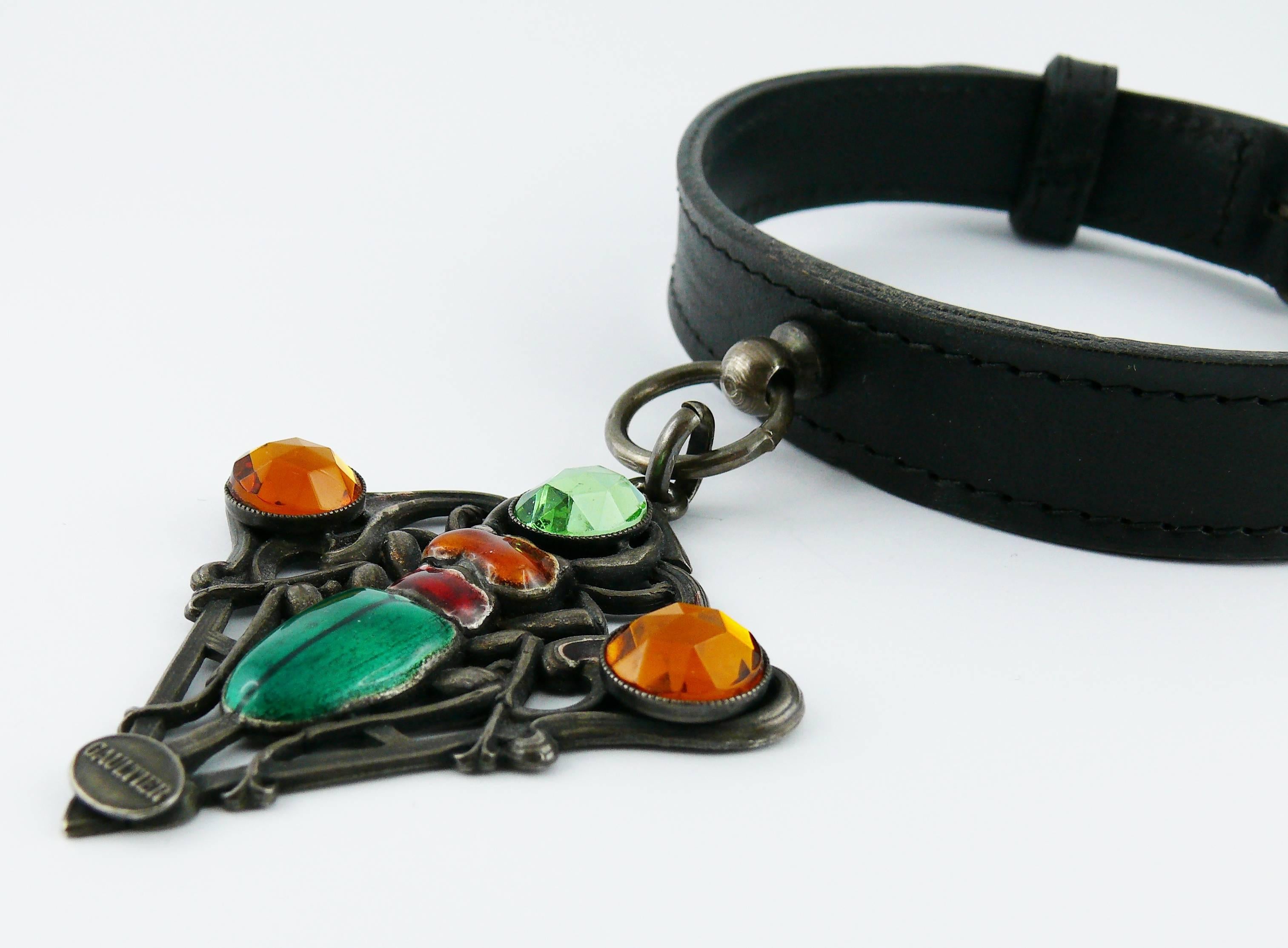 Jean Paul Gaultier Vintage Scarab Dog Collar Necklace 1