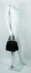 Yves Saint Laurent YSL Vintage Black Leather Arabesque Handbag