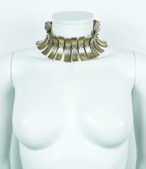 Biche de Bere Vintage Silver Toned Architectural Choker Necklace