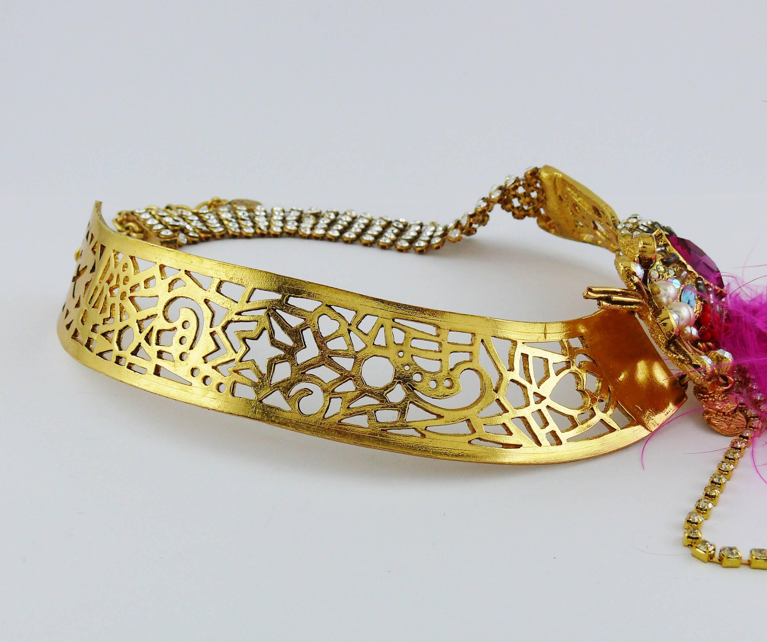 Women's Christian Lacroix Vintage Opulent Jewelled Choker Necklace